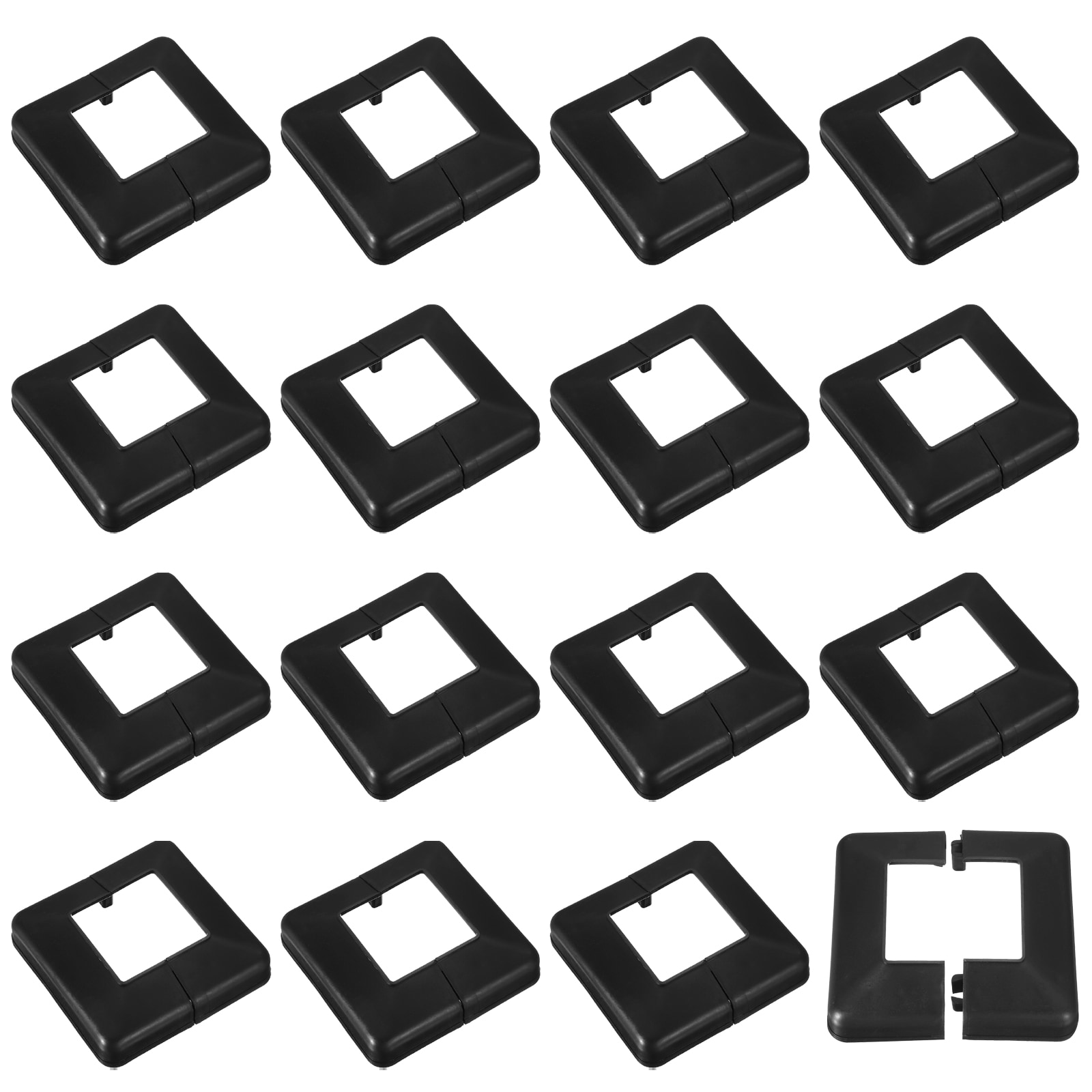 Unique Bargains Post Base Cover 16pcs 60x60 mm/2.4 inch x 2.4 inch Plastic Split Style Post Skirt Trim Skirt for Fence Stair Handrail Railing Porch 120x120 mm/4.7 inch x 4.7 inch(Overall) #S26010601UX0191