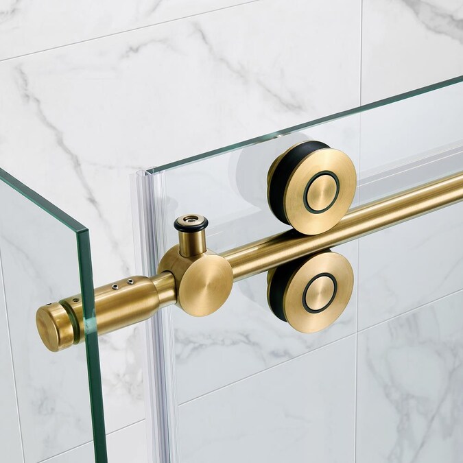 OVE Decors Sydney 32in Gold Shower Side Panel in the Shower Glass Replacement Panels department