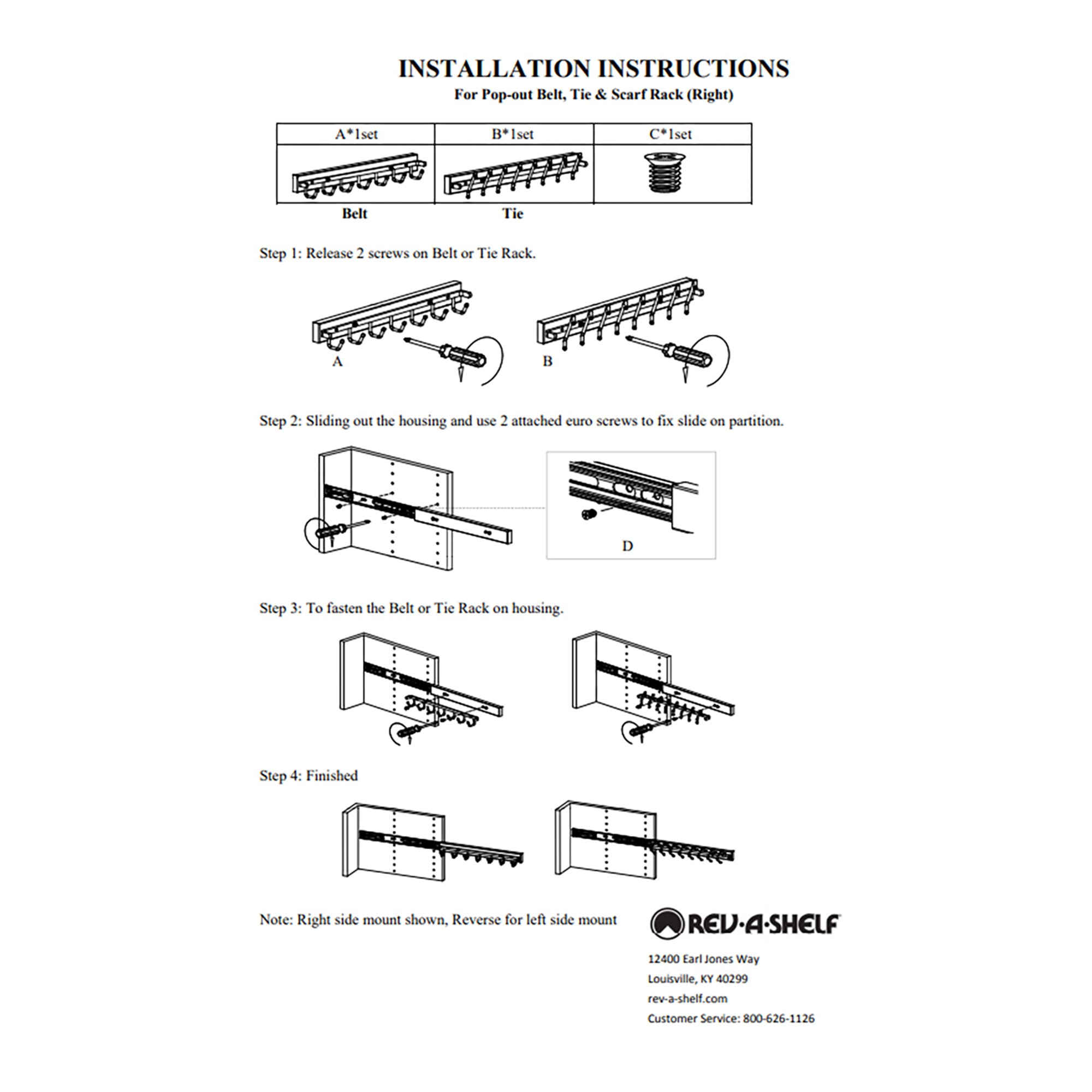 Rev-A-Shelf 14 in Belt/Scarf Organizer CBSR-14-Oil Rubbed Bronze