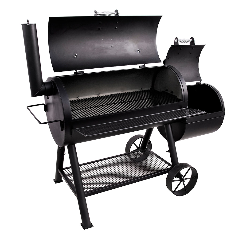 Oklahoma Joe's Longhorn 1060-Sq in Black Horizontal Charcoal Smoker in ...