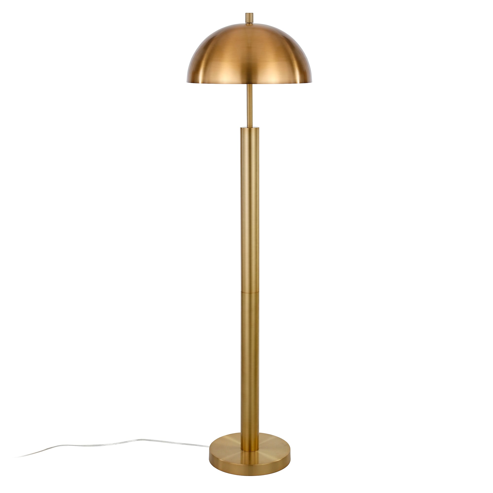 York 58" Brass Mid-Century Modern Adjustable Floor Lamp