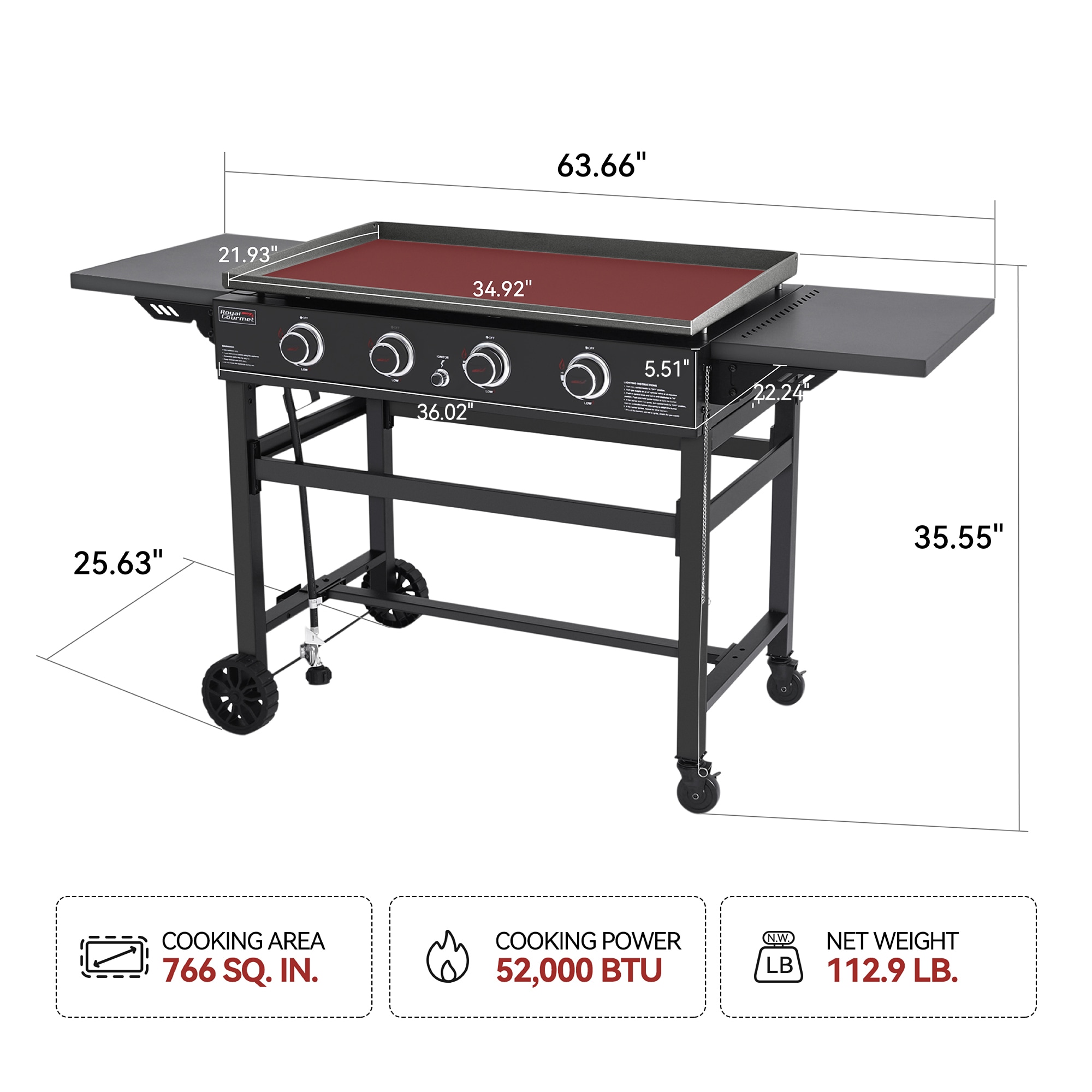 Royal Gourmet GB4000C Flat-Top-Grills - View #12