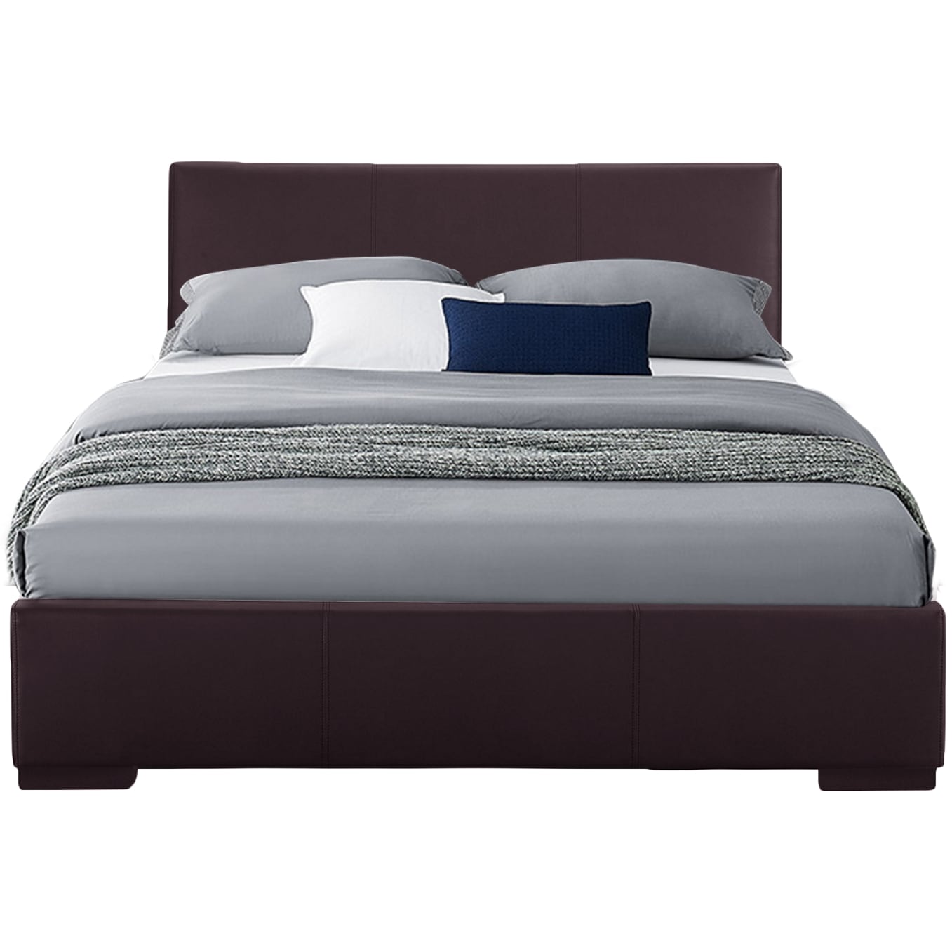Camden Isle 102031 Abbey Brown Full Faux leather Platform Bed