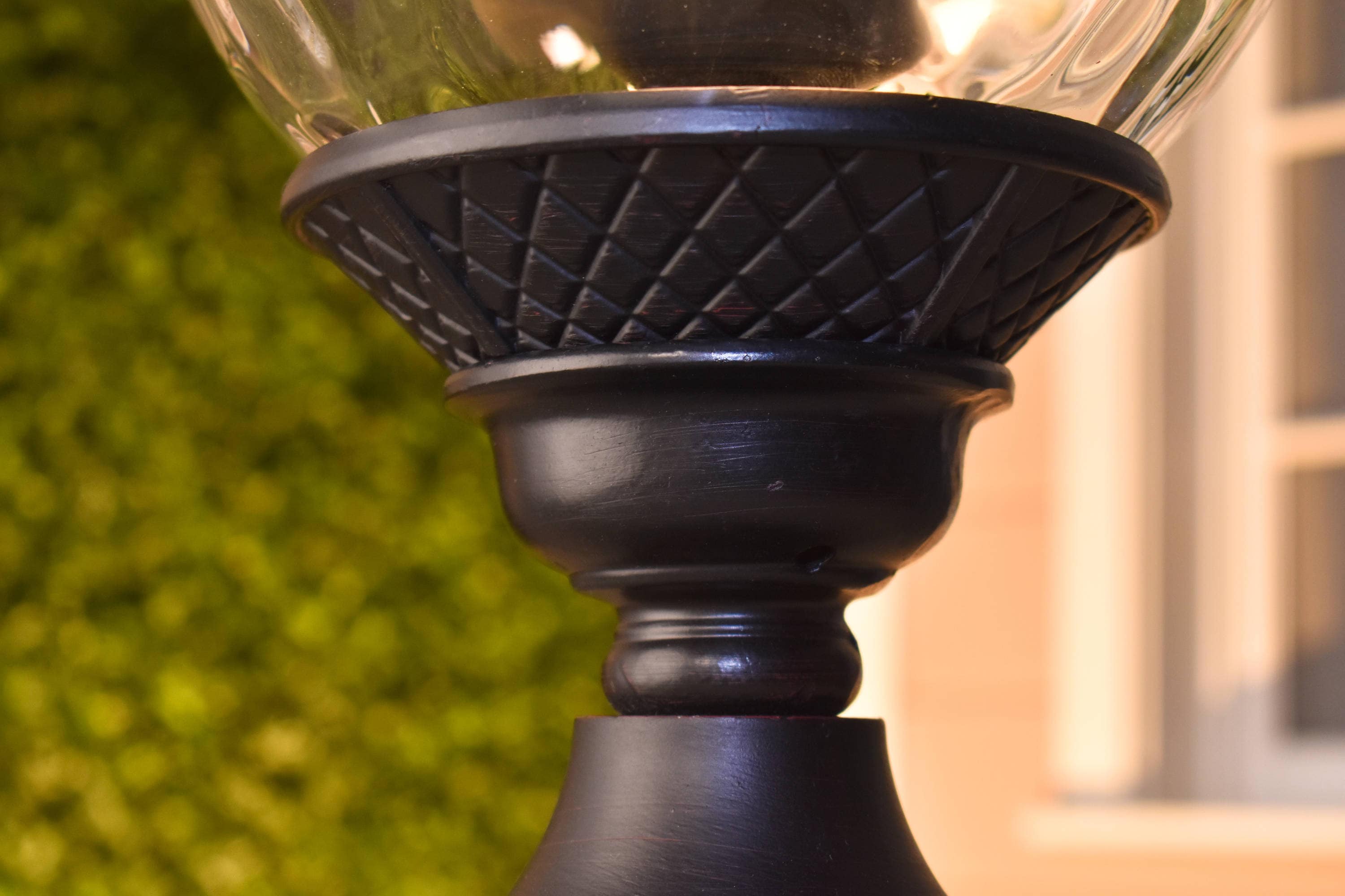 Oriental Bronze 26-Inch Outdoor Post Light with Water Glass Shade