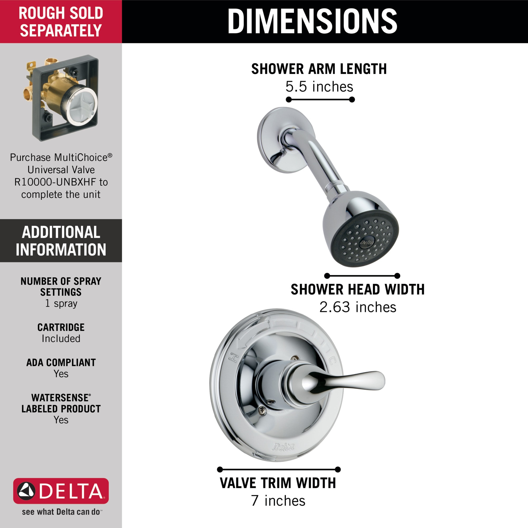 Delta T13220 Tub-Shower-Faucets - View #3