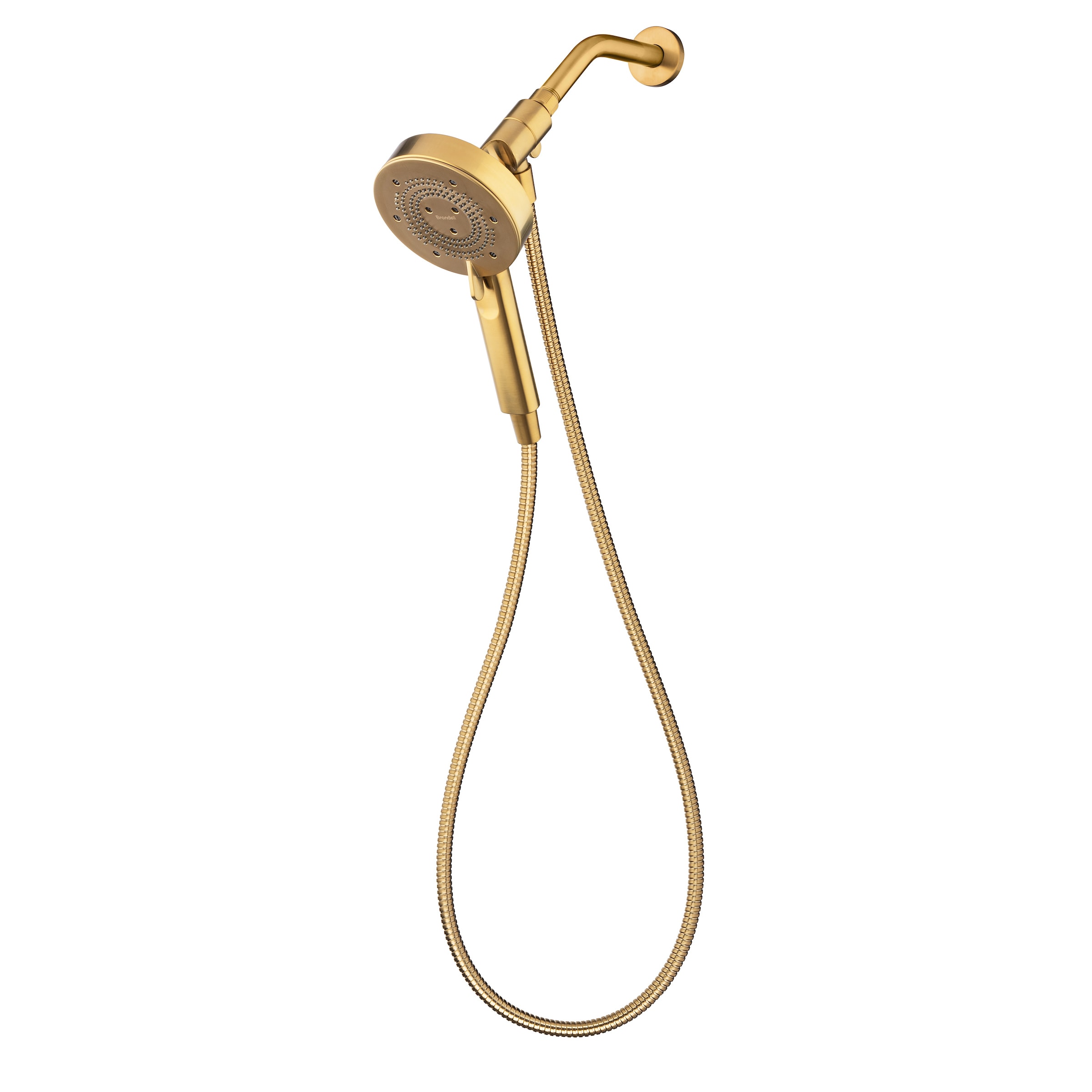 Brondell NE80-HSHNBB-MG Nebia Yuba Water Saving Showers 5 -Spray Matte Gold 5.3-in Round Handheld High Pressure Shower Head 1.5 GPM