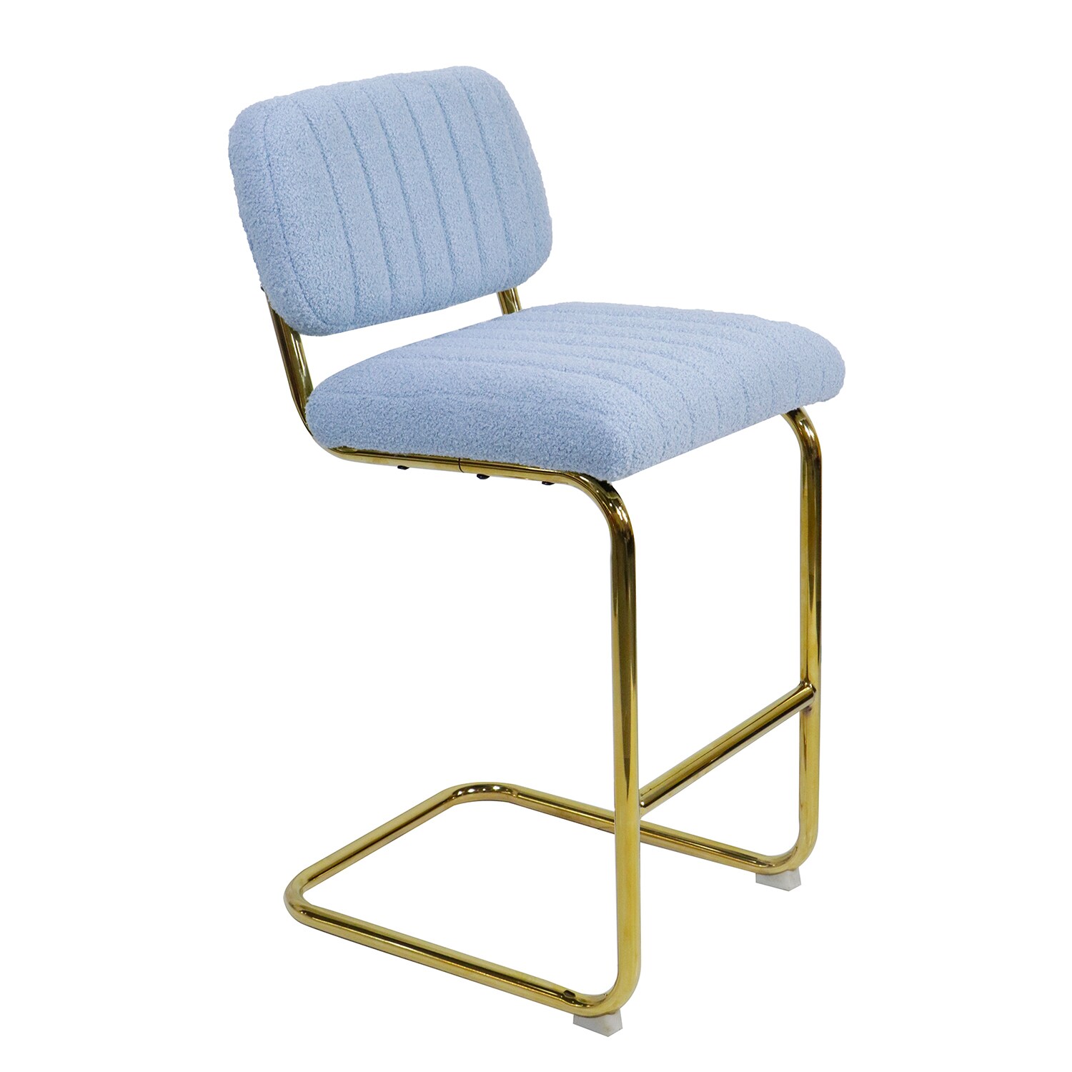 Set of 2 Blue 27-in H Bar height Upholstered Metal Bar Stool | - Bybafun YA6100096