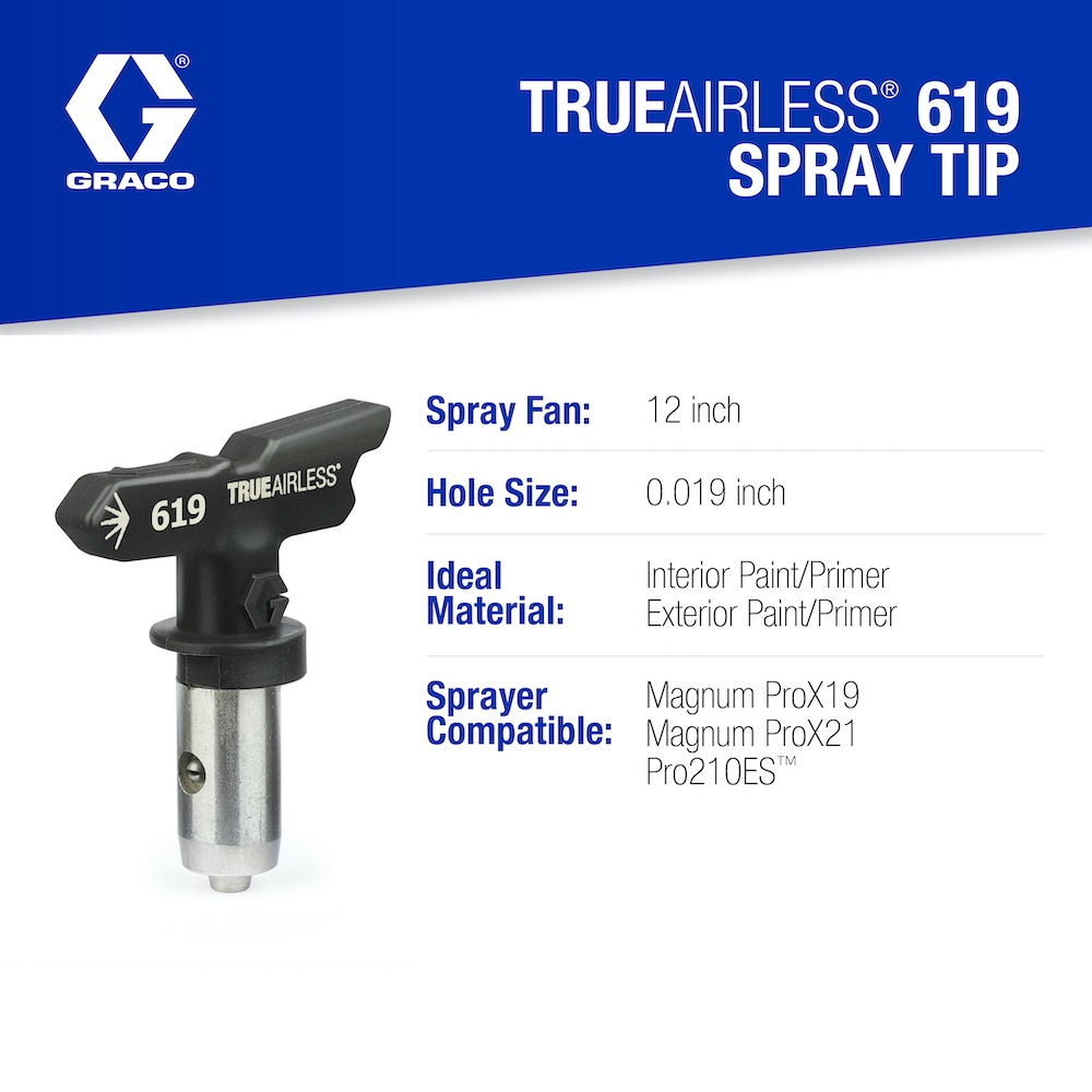 Graco TrueAirless 619 0.019-in Hole 0.65-in Length Paint Sprayer Tip in ...