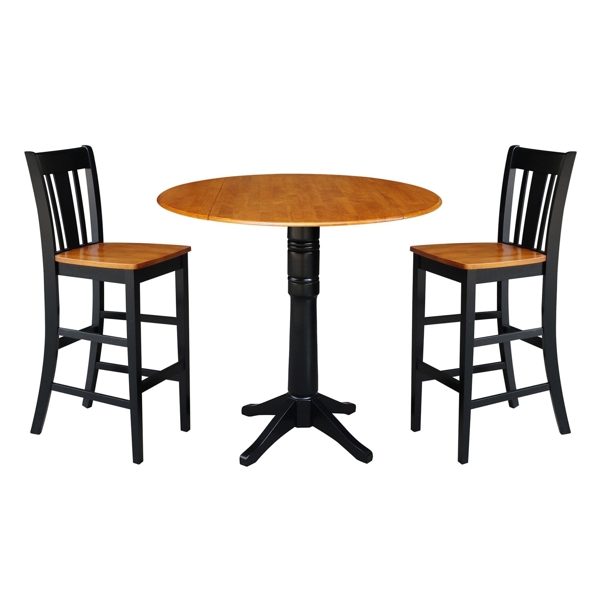 International Concepts K57-42DPT-27-S103-2 Black/Cherry Casual Dining Room Set with Round Table (Seats 4)