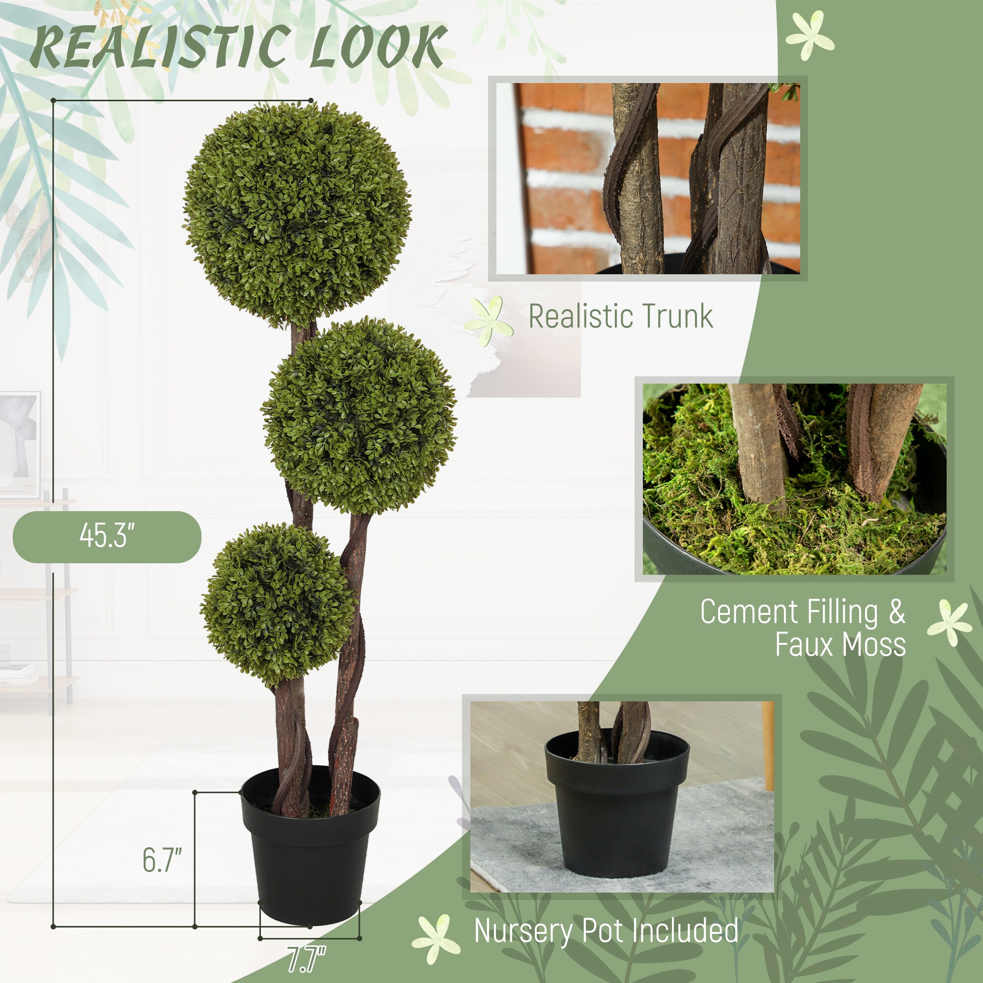 HomCom 830-705V01GN Artificial-Plants-Trees - View #9