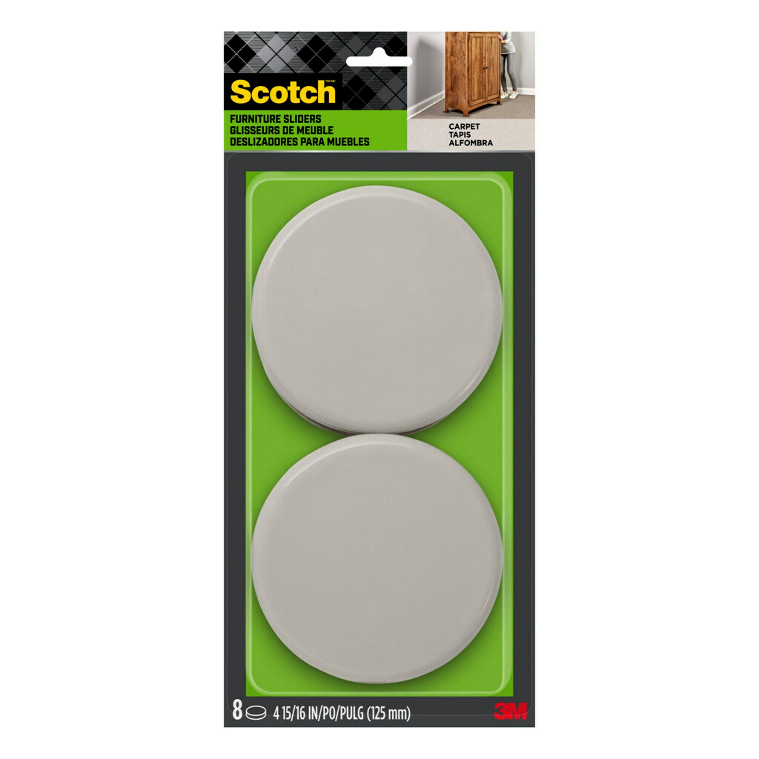 Scotch 8-Pack 5 In Round Plastic Carpet Furniture Slider in the