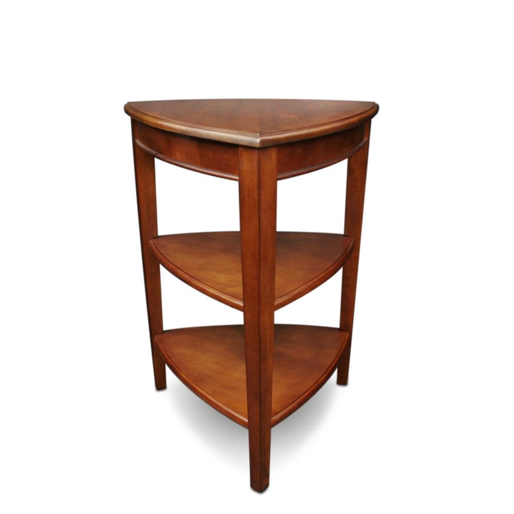 Leick Home 9009 Favorite finds 21-Inches W x 27-Inches H Glazed auburn Wood Triangle Casual End Table Assembly Required