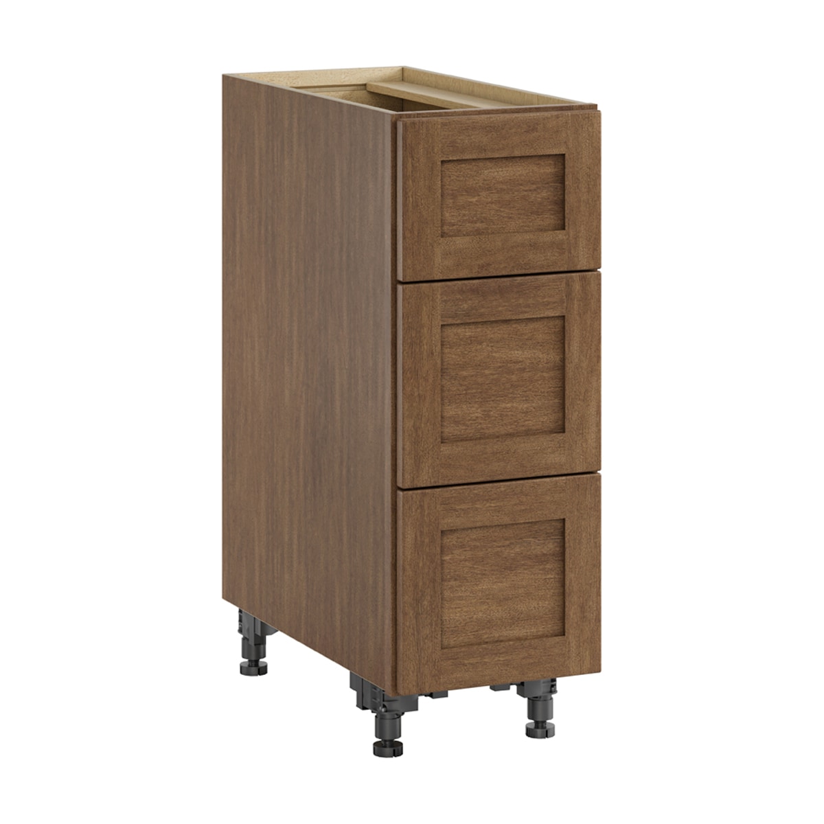 Whalen CLICK-IT LWSCLICK-15LW Sherwood Hills 12-in W x 34.5-in H x 24-in D Walnut Birch 3 -Drawers Drawer Base Ready to assemble Plywood Cabinet (Raised Panel Shaker)