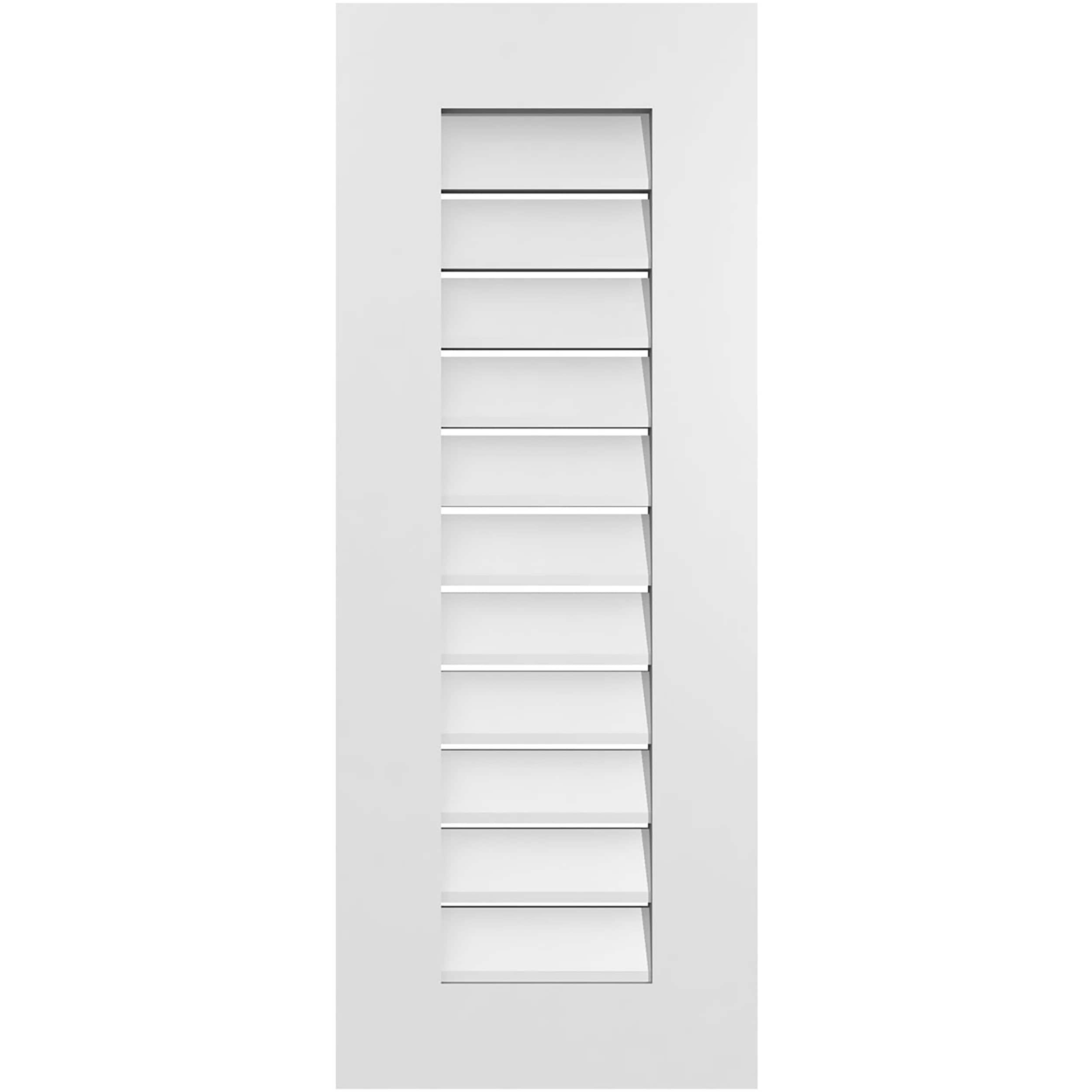 Ekena Millwork GVPVE14X3601SF 14-Inches x 36-Inches Off-white Rectangle PVC Gable Louver Vent