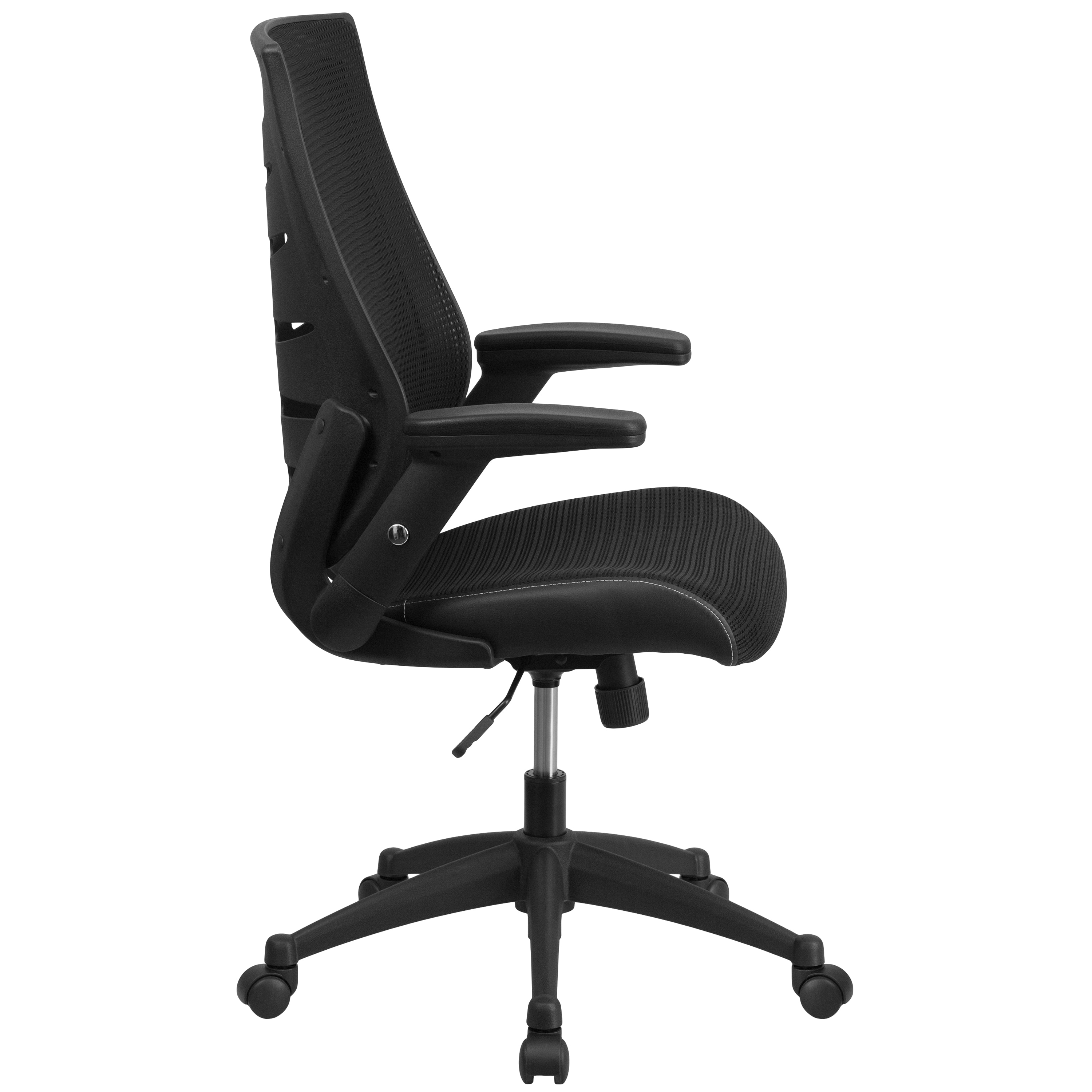 ErgoFlex High Back Black Mesh Executive Swivel Chair with Adjustable Arms