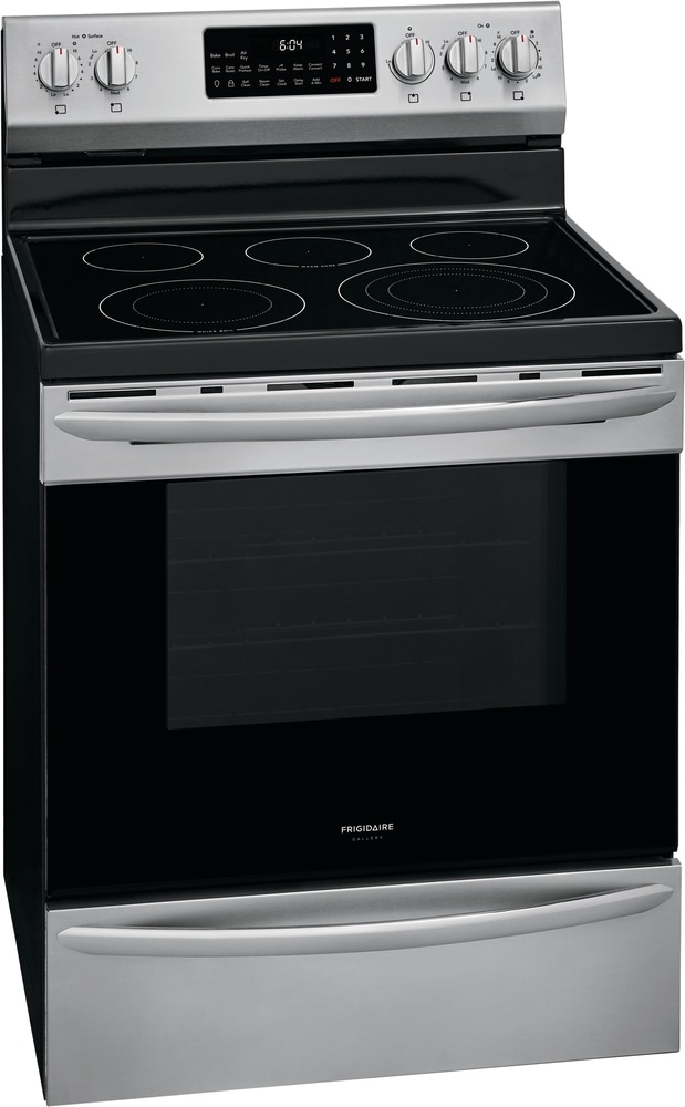 Frigidaire 30-in Glass Top 5 Burners 5.4-cu ft Steam Cleaning Freestanding  Electric Range (Fingerprint Resistant Stainless Steel)