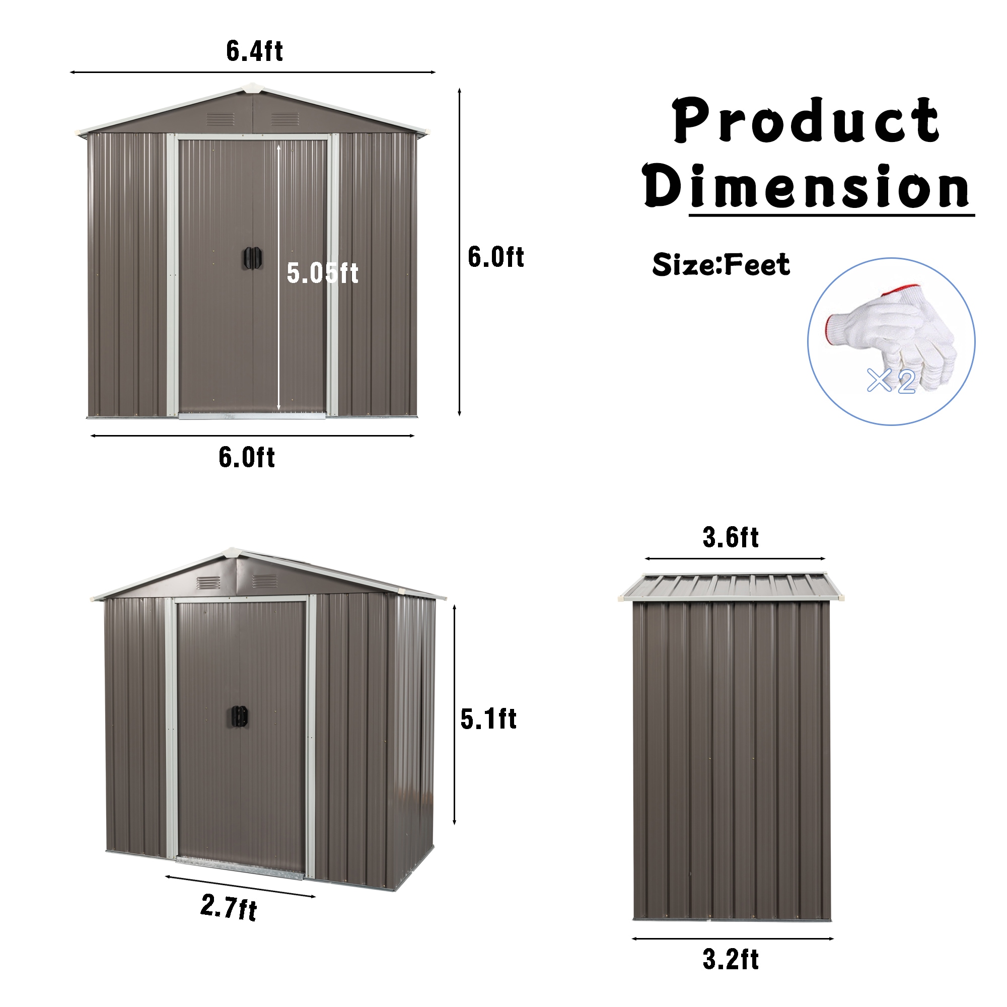 Kahomvis WWC-QP211-23 Metal-Storage-Buildings-Sheds - View #3