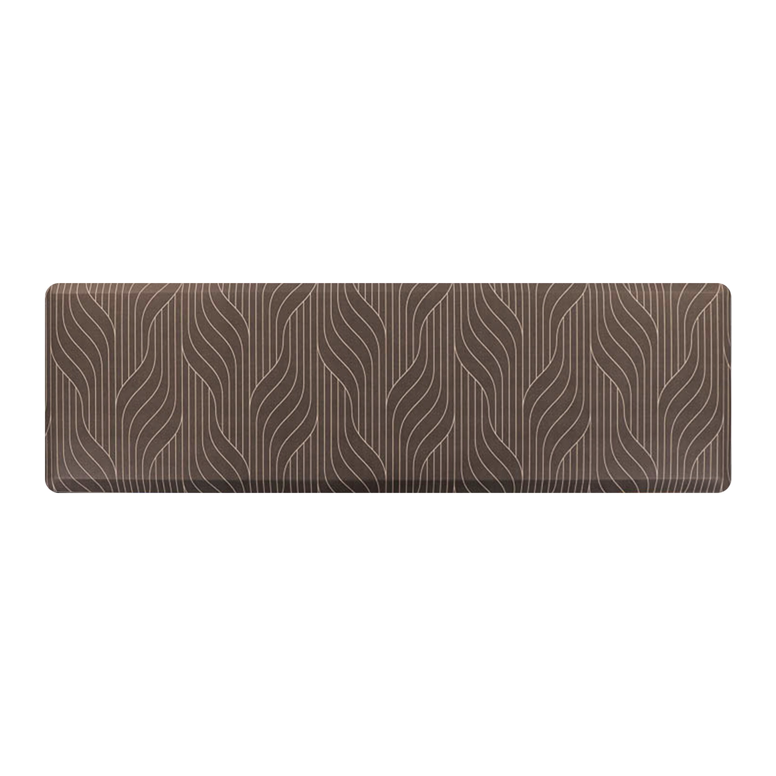 Bungalow Flooring 20958006206107 2-ft x 6-ft Brown Polyester Rectangular Indoor Decorative Anti-fatigue mat