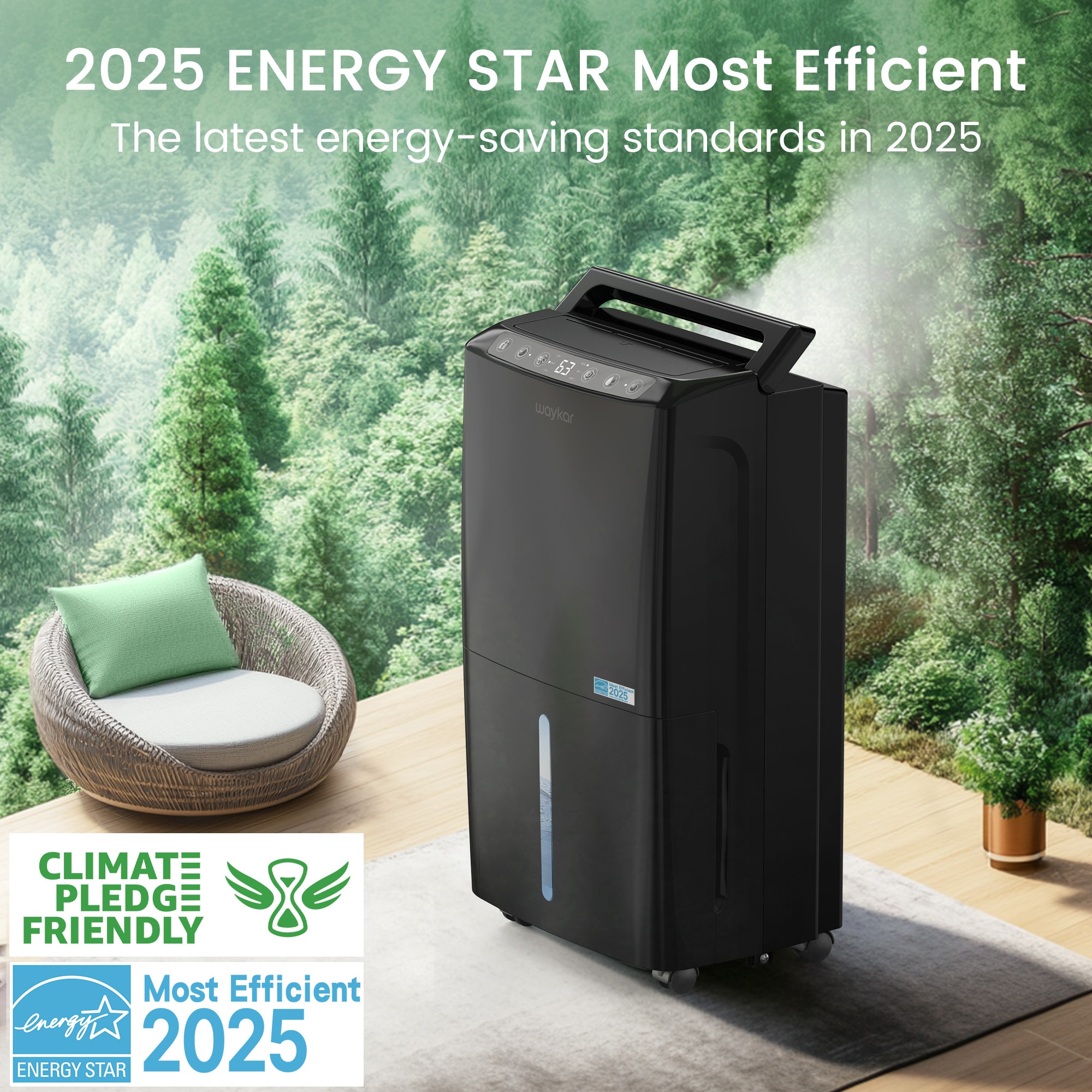 waykar 34-Pint Capability ENERGY STAR High Humidity Dehumidifier