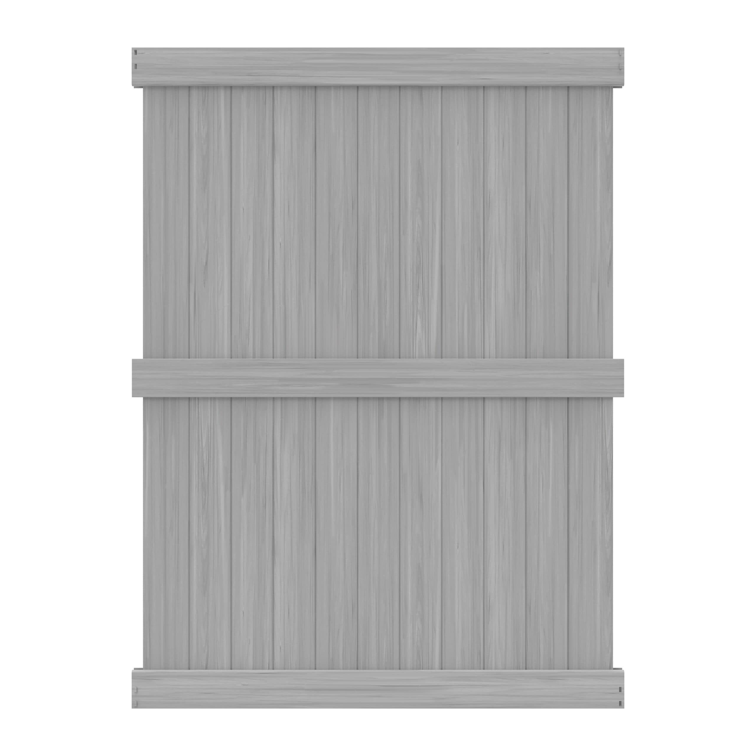 Freedom 73055357 Hampton 8-ft H x 6-ft W Woodgrain Gray Privacy Vinyl Flat-top Fence panel (Unassembled)