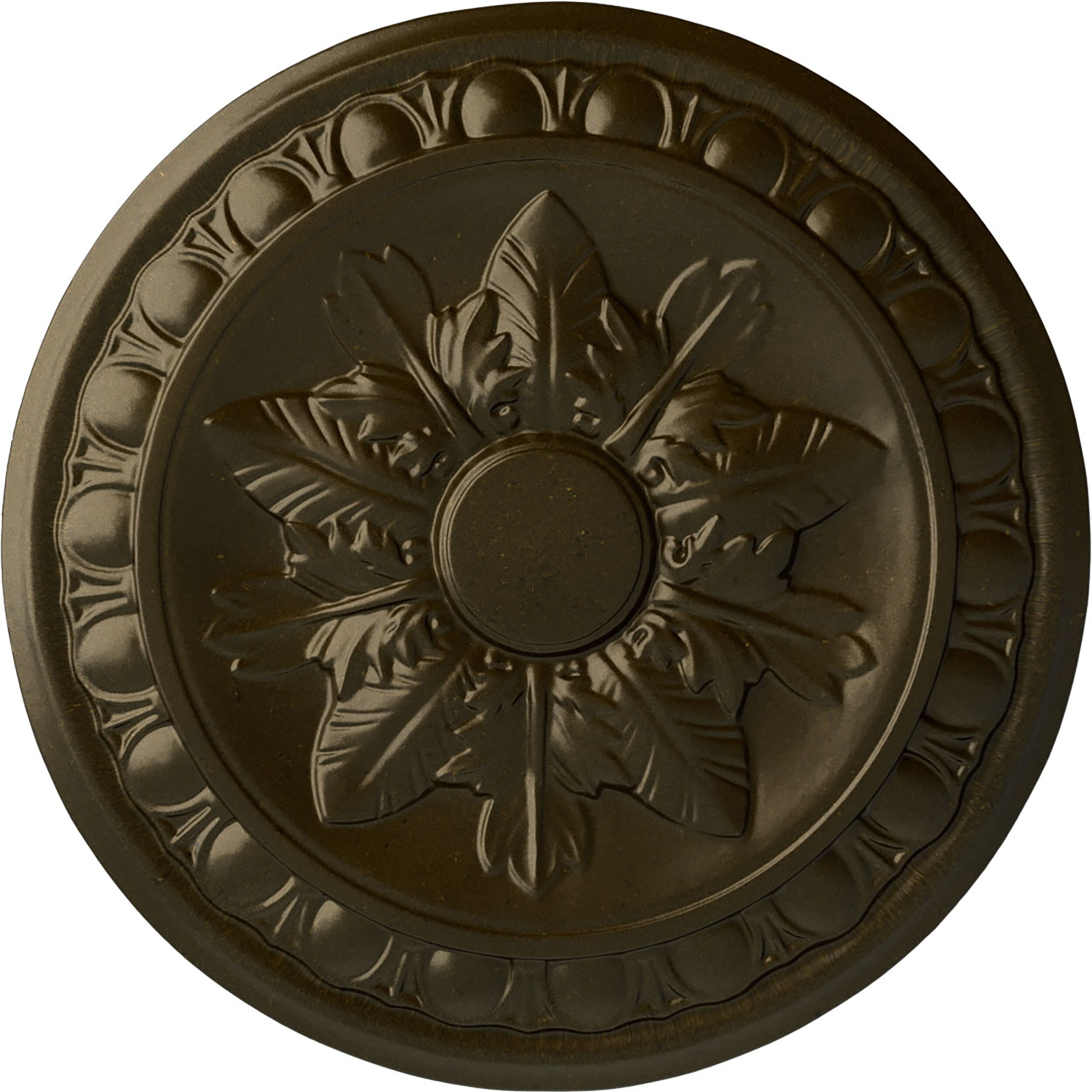 Ekena Millwork CM17EXGGS Exeter 17.75-in W x 17.75-in L Painted Green Gold Polyurethane Whole Ceiling Medallion