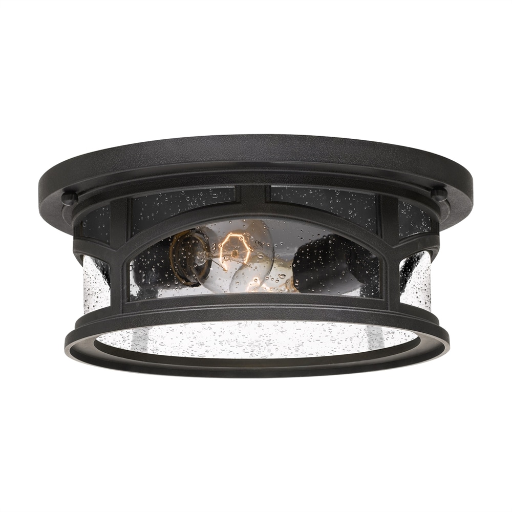 Quoizel Marblehead 1-Light 10.25-in Black Indoor/Outdoor Flush Mount ...