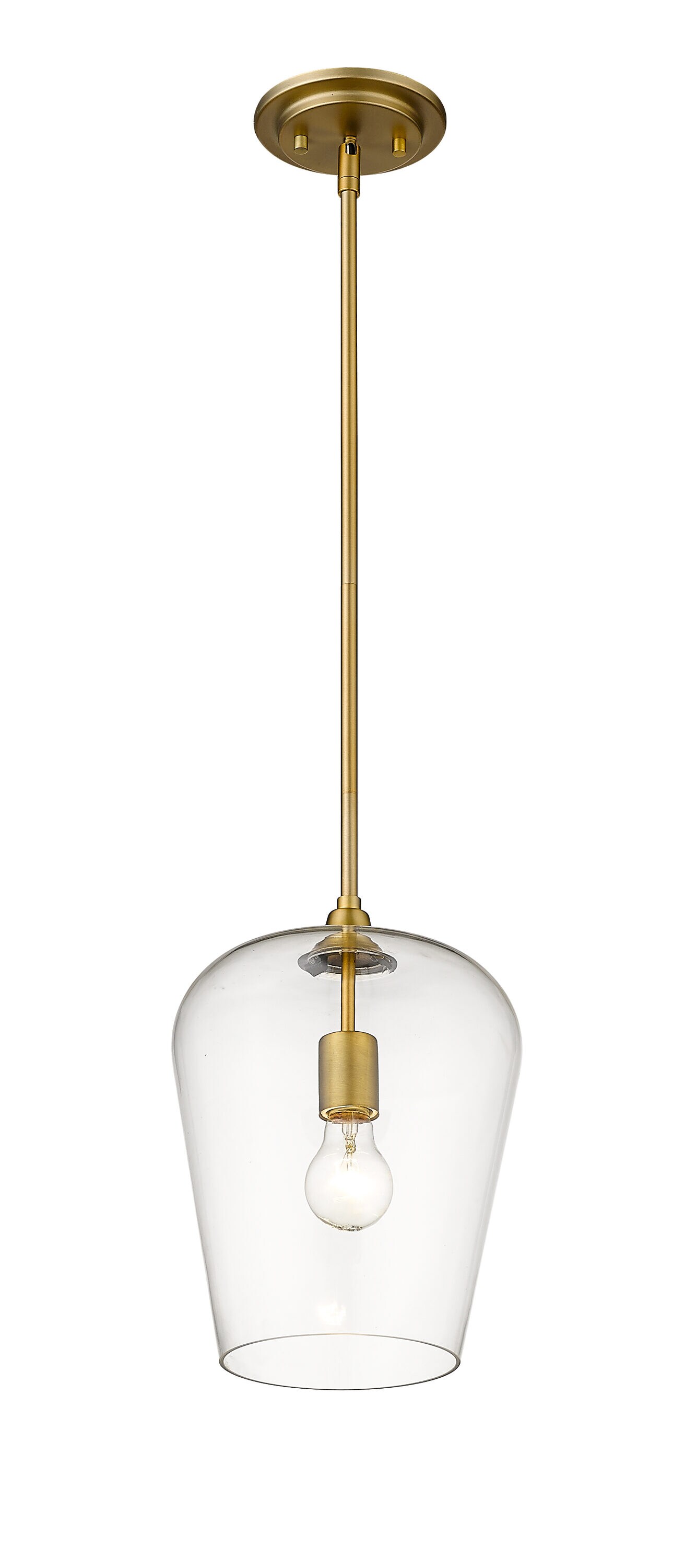Olde Brass and Glass 9" Modern Pendant Light