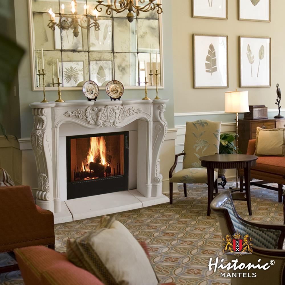 Huntley, Cream Traditional Fireplace Mantel