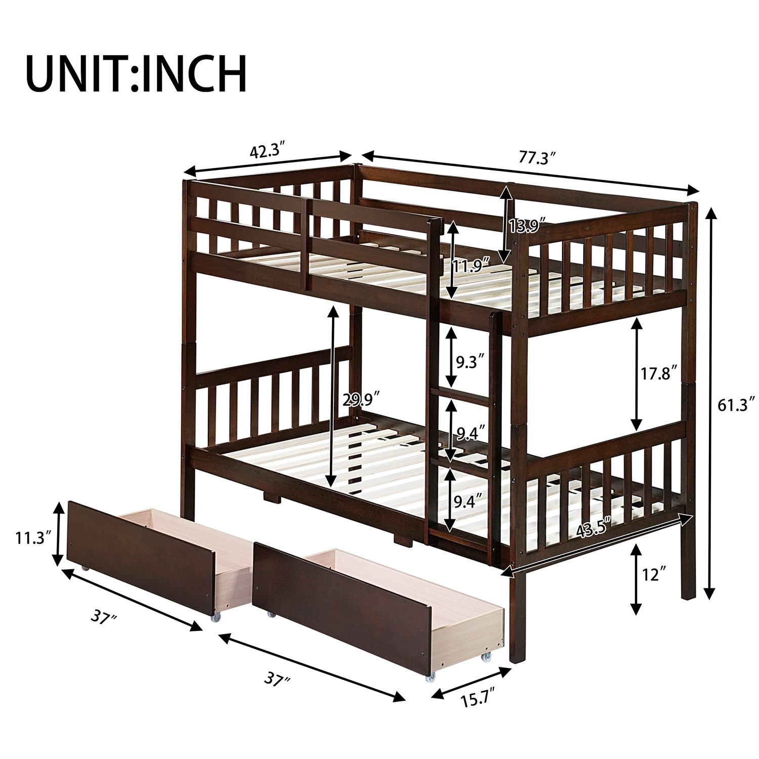 GZMR YDIN00035DWH Bunk-Beds - View #6