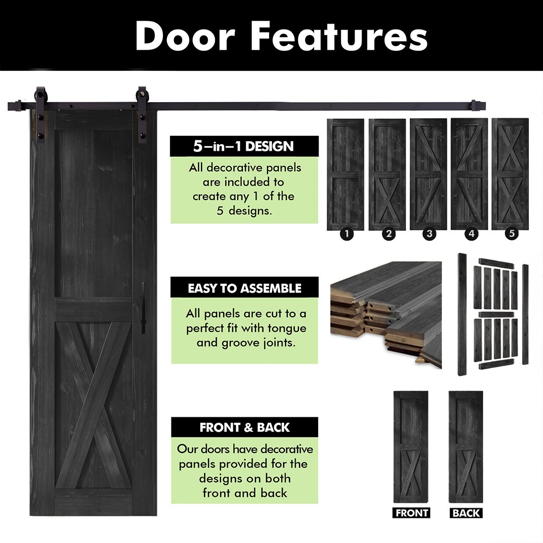 HOMACER YT1TGH054C-2680F-BK Barn-Doors - View #4