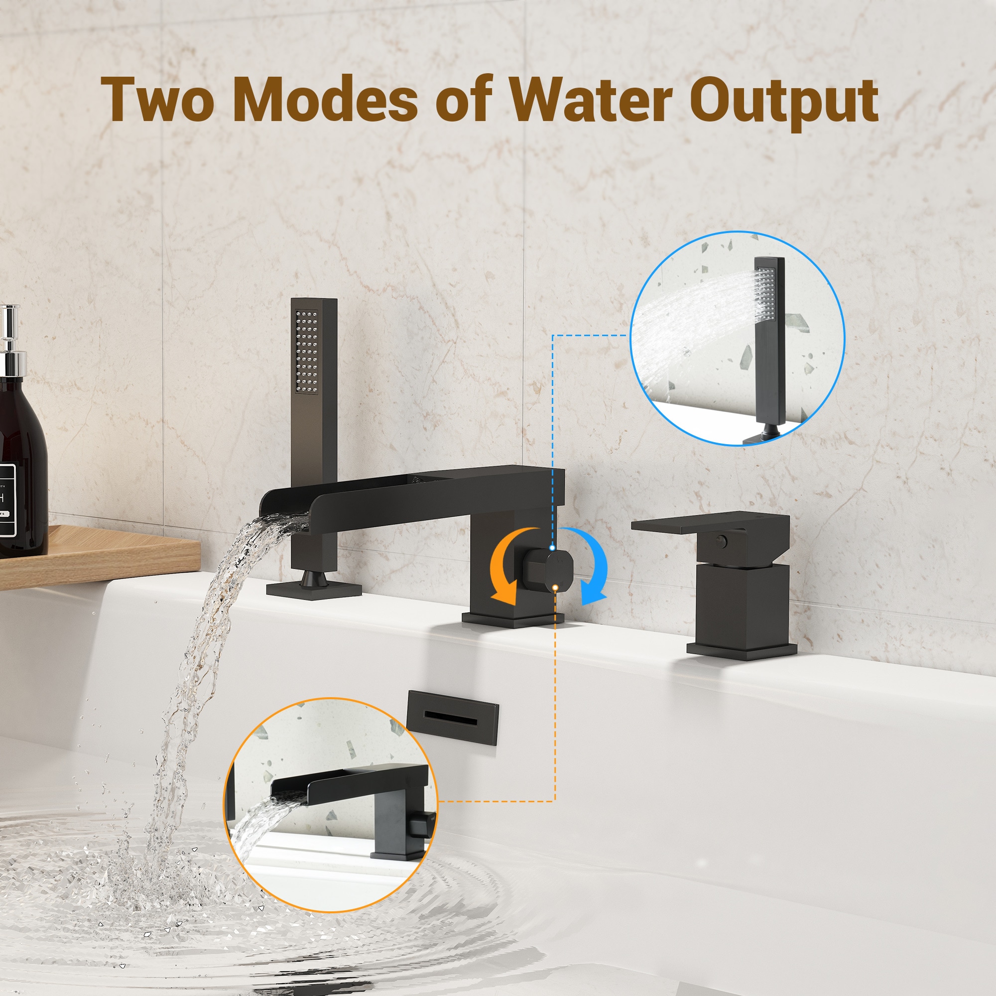 CASAINC CA-H4342-MB Roman-Tub-Faucets - View #4