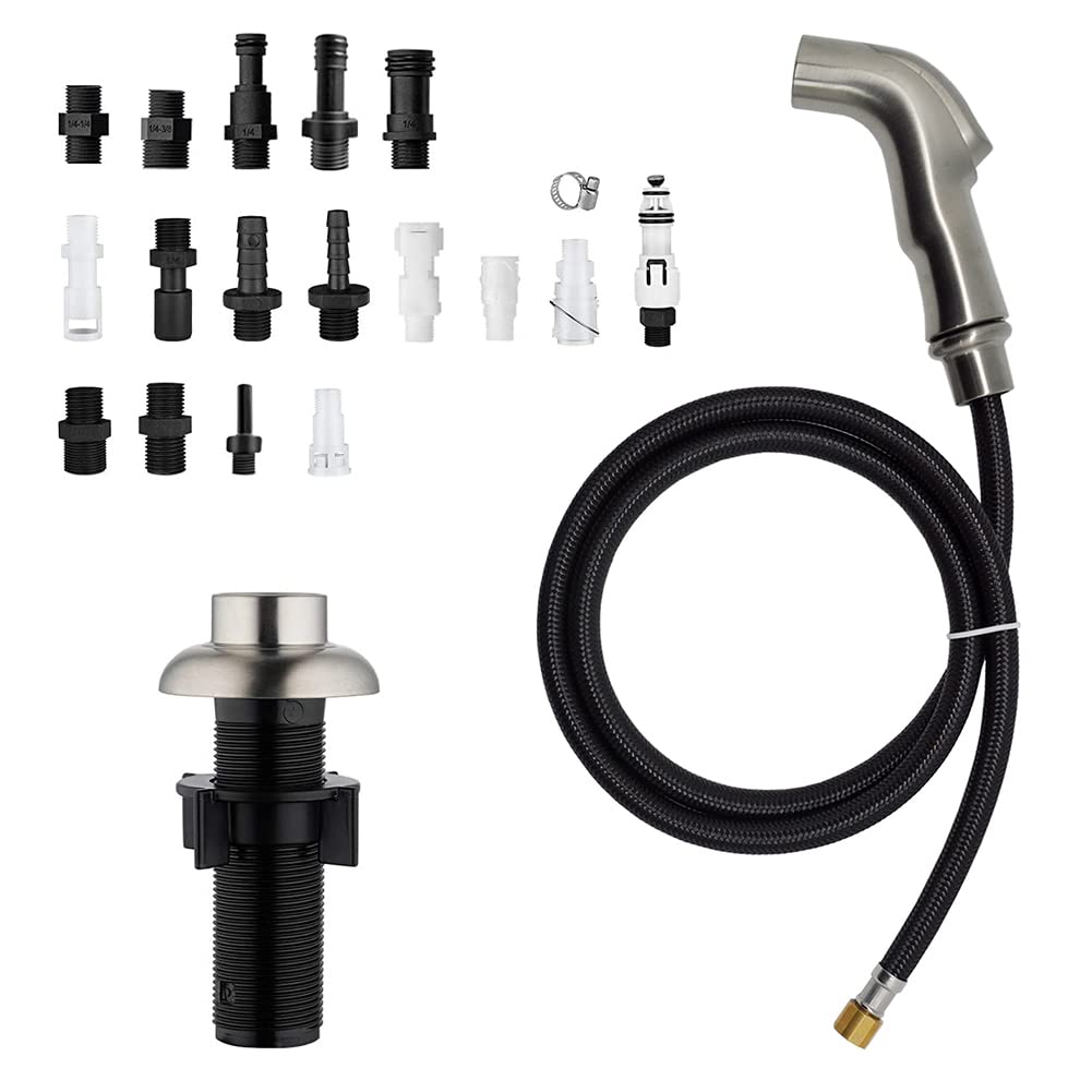 Oyezvary  Kitchen Sink Sprayer Replacement Side Sprayer Kitchen Sink Faucet Sprayer Hose Sprayer Head Replacement Sink Spray Head 17 ADAPTERS