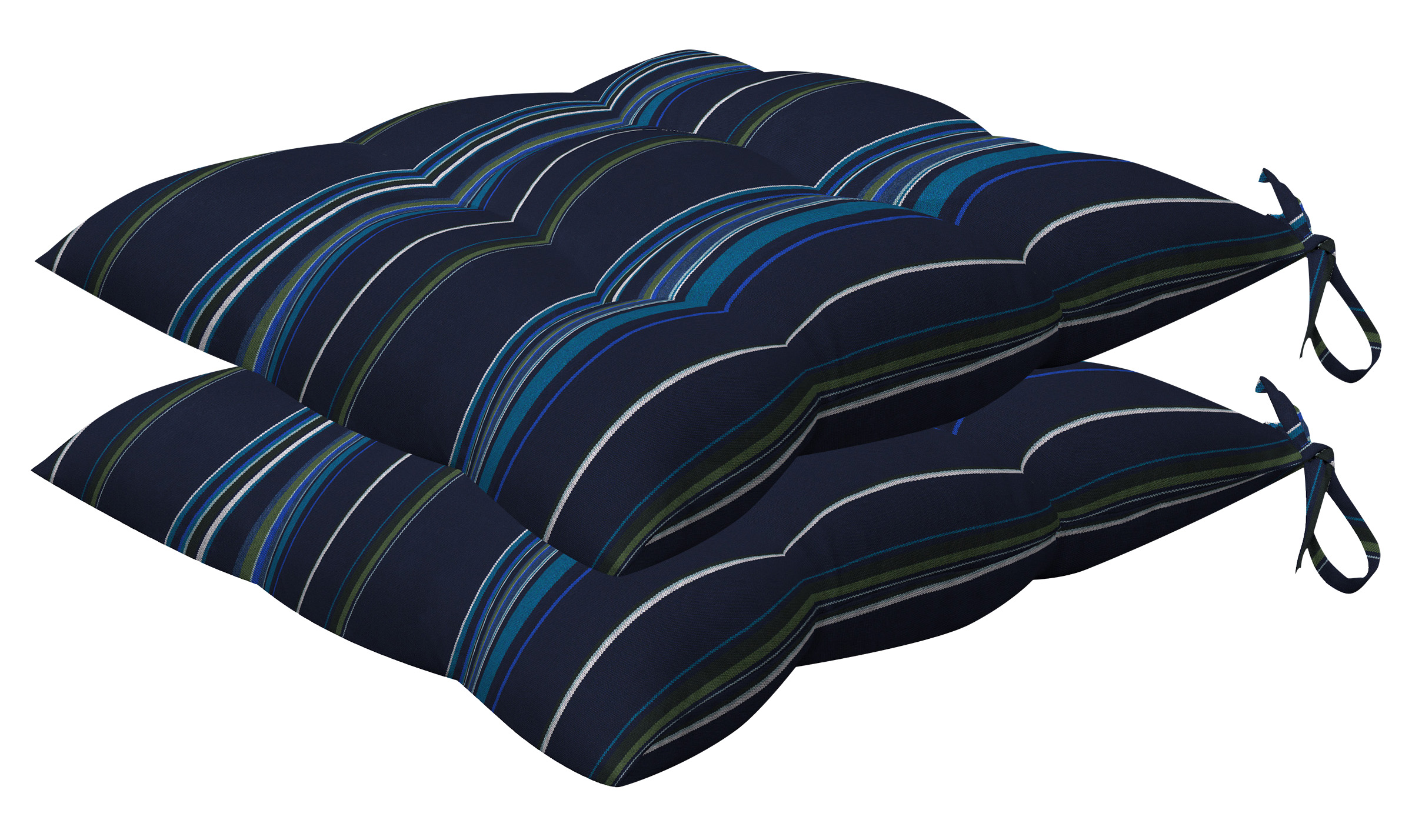 Sunbrella 21315S-201Z109 Sunbrella 17-in x 17-in 2 -Piece Stanton Lagoon Patio chair cushion