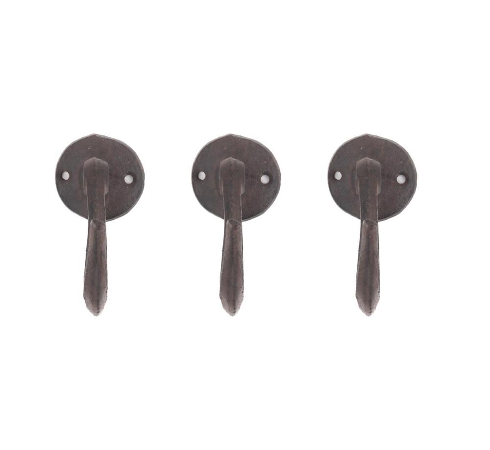 Parisloft 3-Pack 3-Hook 2-in x 3.875-in H Antique Brown Decorative Wall  Hook (2.875-lb Capacity) in the Decorative Wall Hooks department at