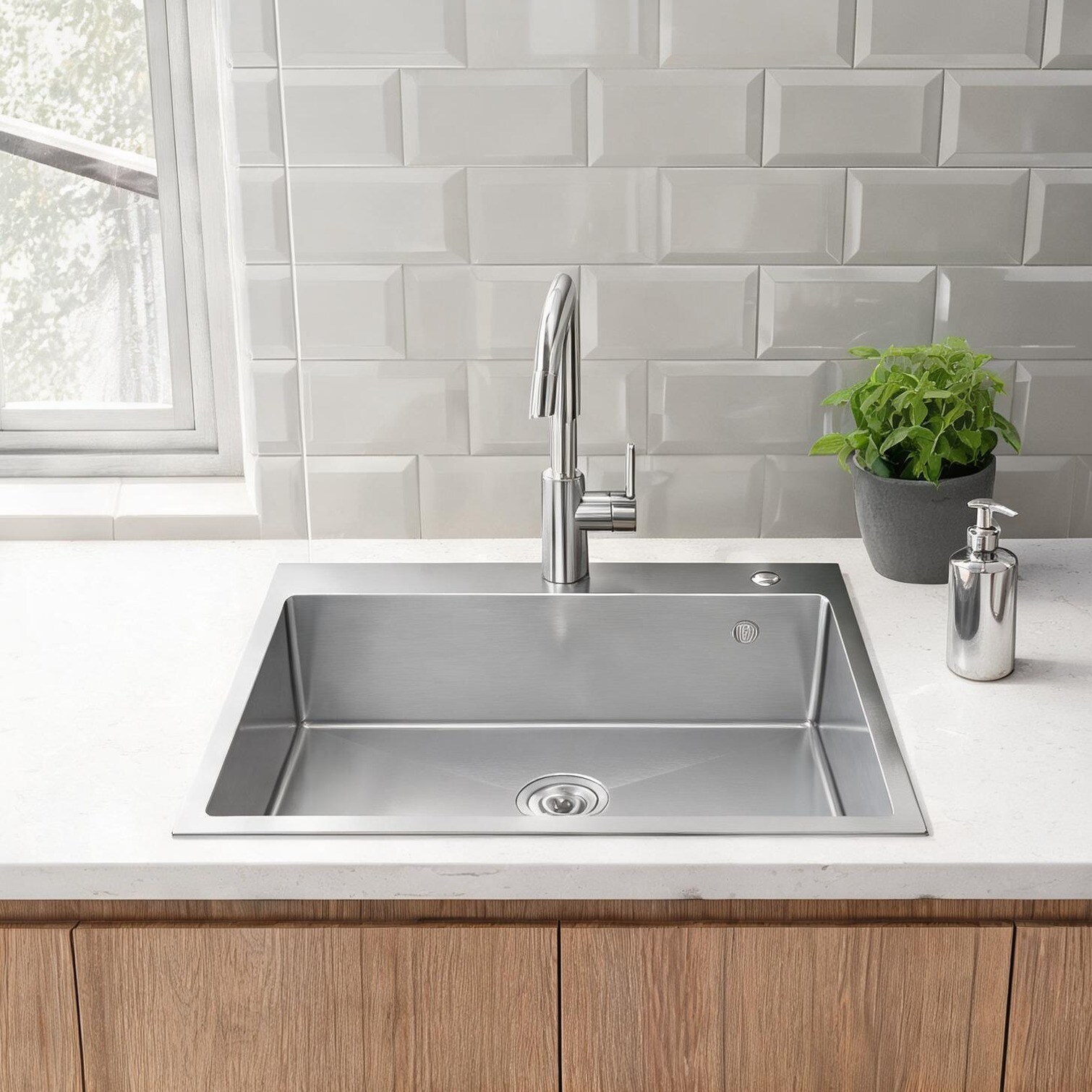 Naturefalls 304 Stainless Steel Single Bowl Kitchen Sink in Slate Gray 30x19x10 Inches Overmount Installation