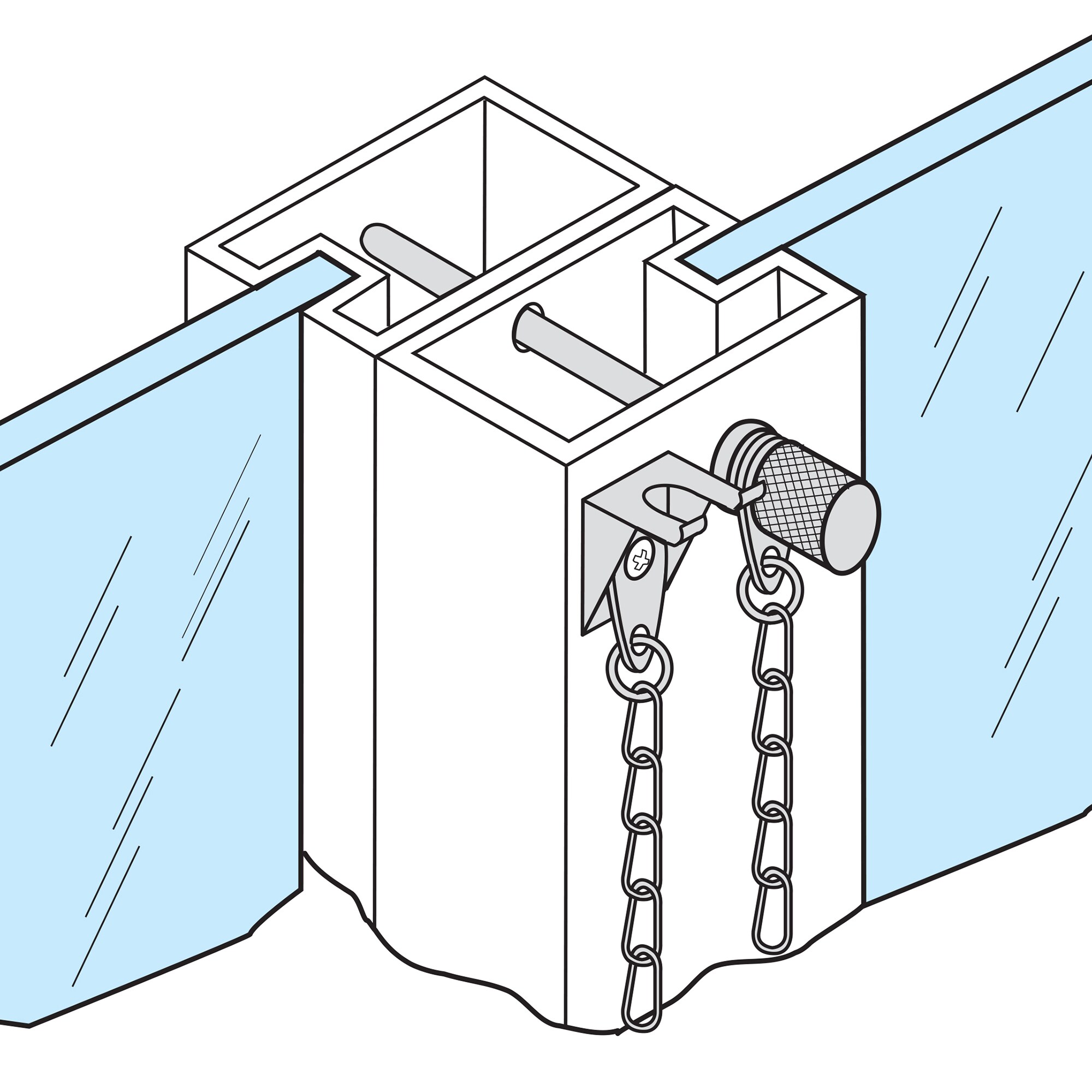Prime-Line Chrome Polished chrome Sliding Patio Door Pin lock