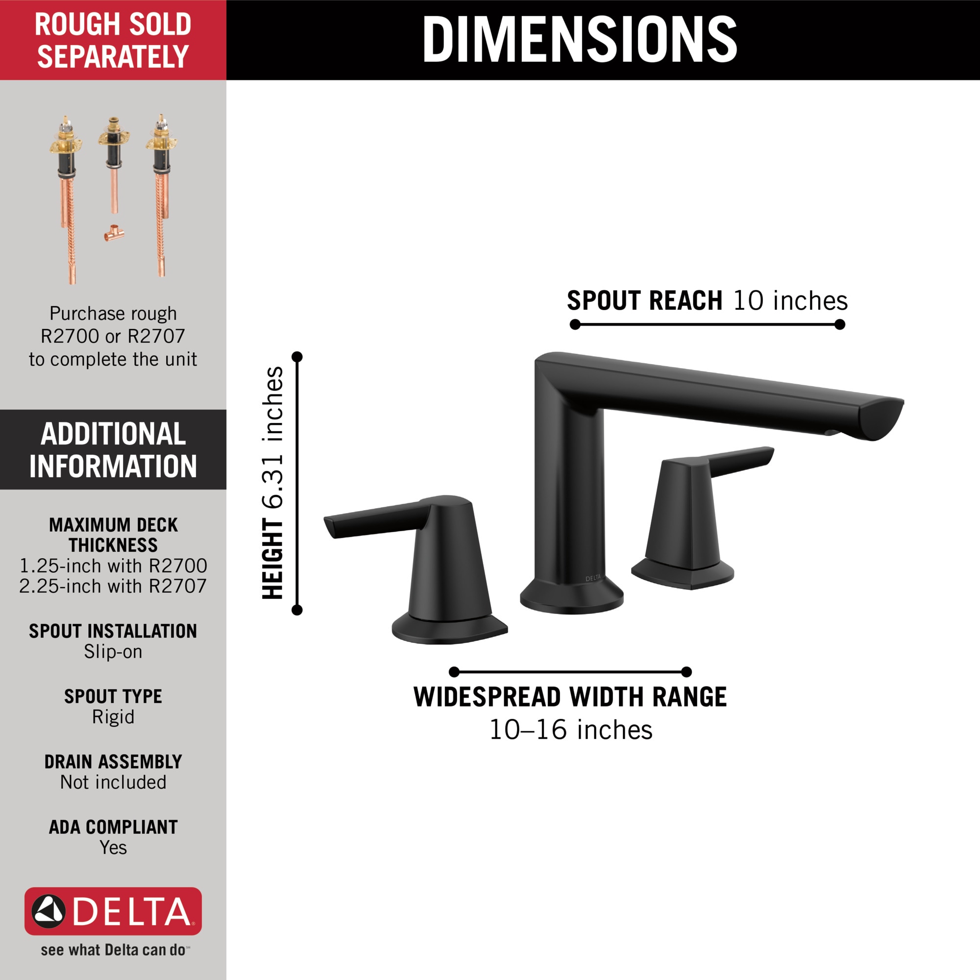 Delta T2771-BL Roman-Tub-Faucets - View #3