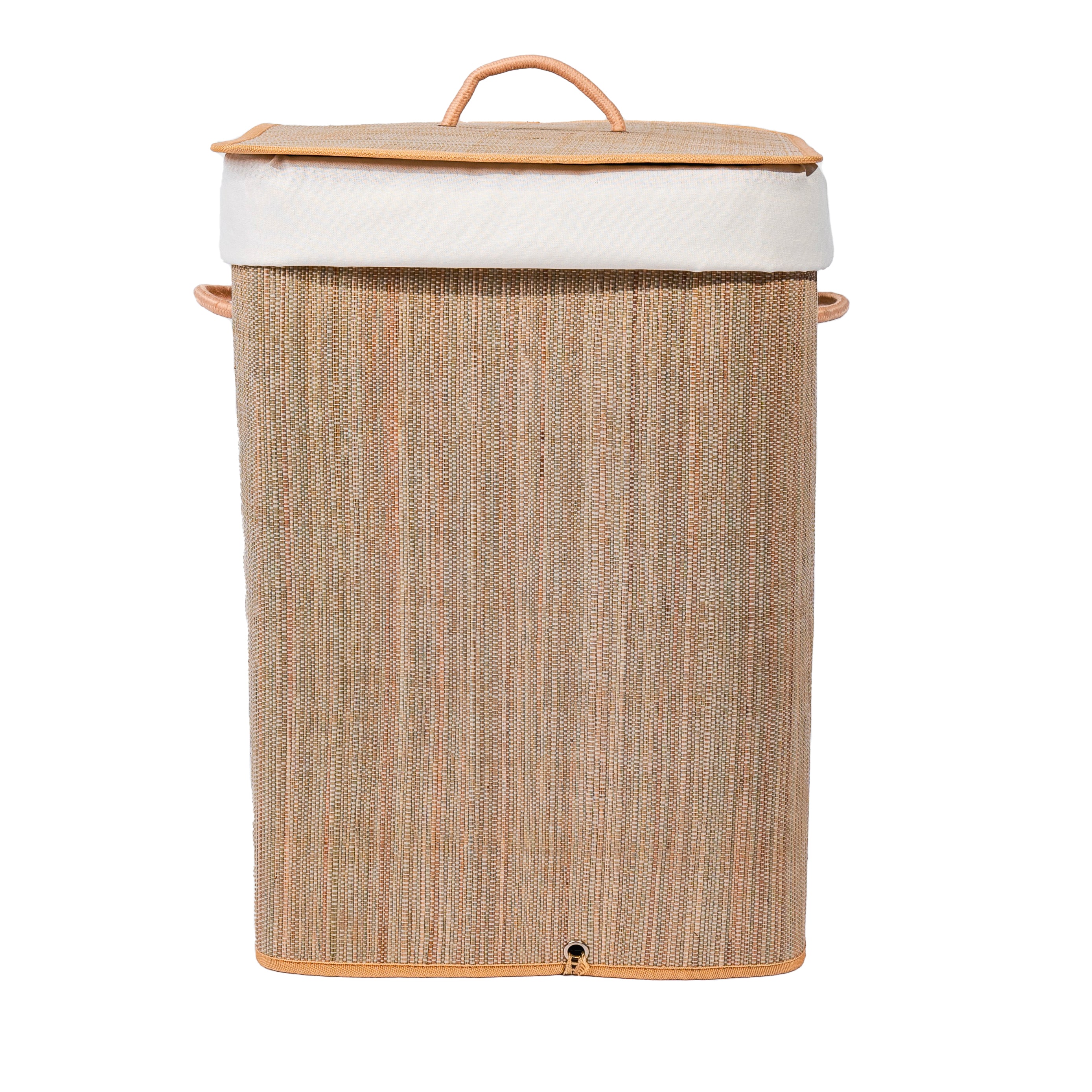 Wickerwise QI004430-G-SQ ( 13.75-in W x 19.75-in H x 13.75-in D ) Mendong Square Sea grass Collapsible Basket