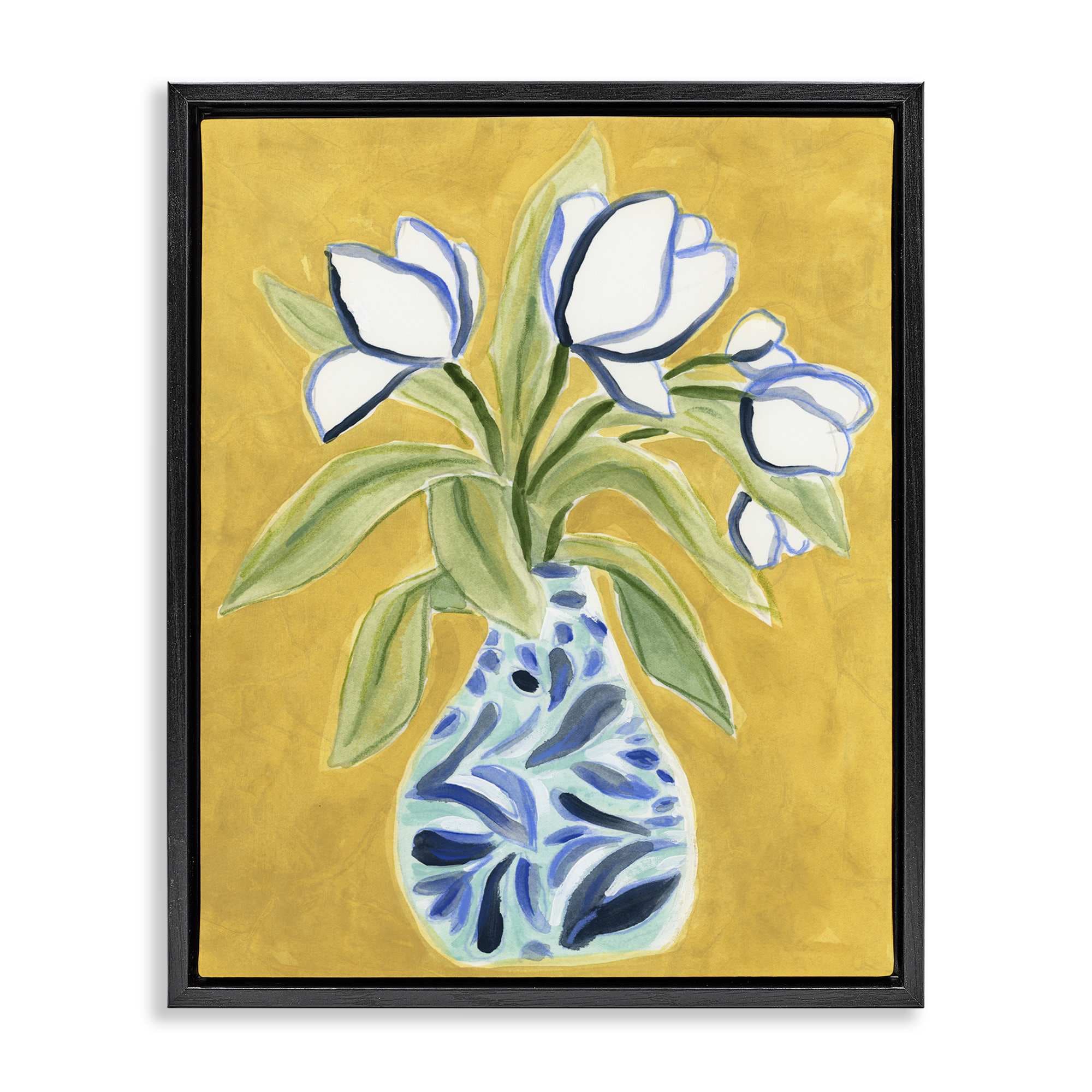 Stupell Industries BS-391-FFB-16X20 Lively Tulips in Vase Floating Frame design by June Erica Vess