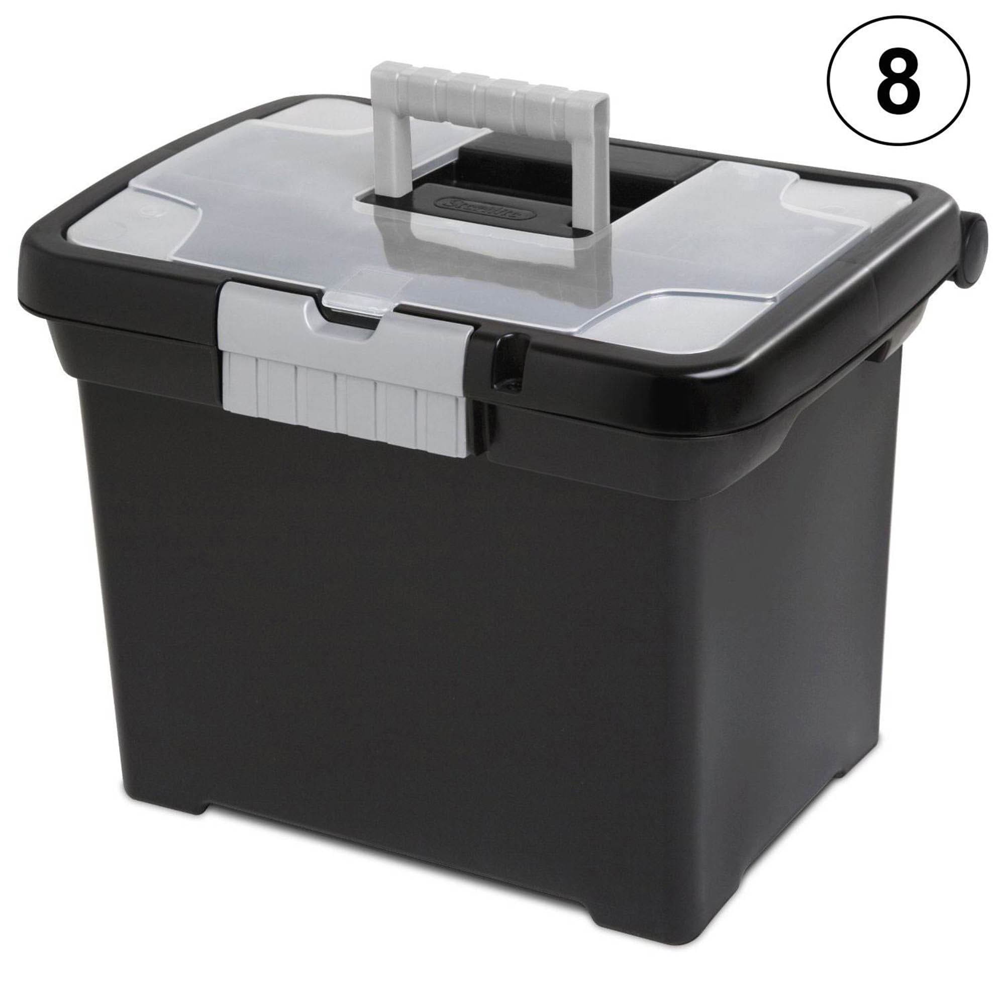 30 Gallon Tote Box Plastic, Titanium, Sterilite, Storage