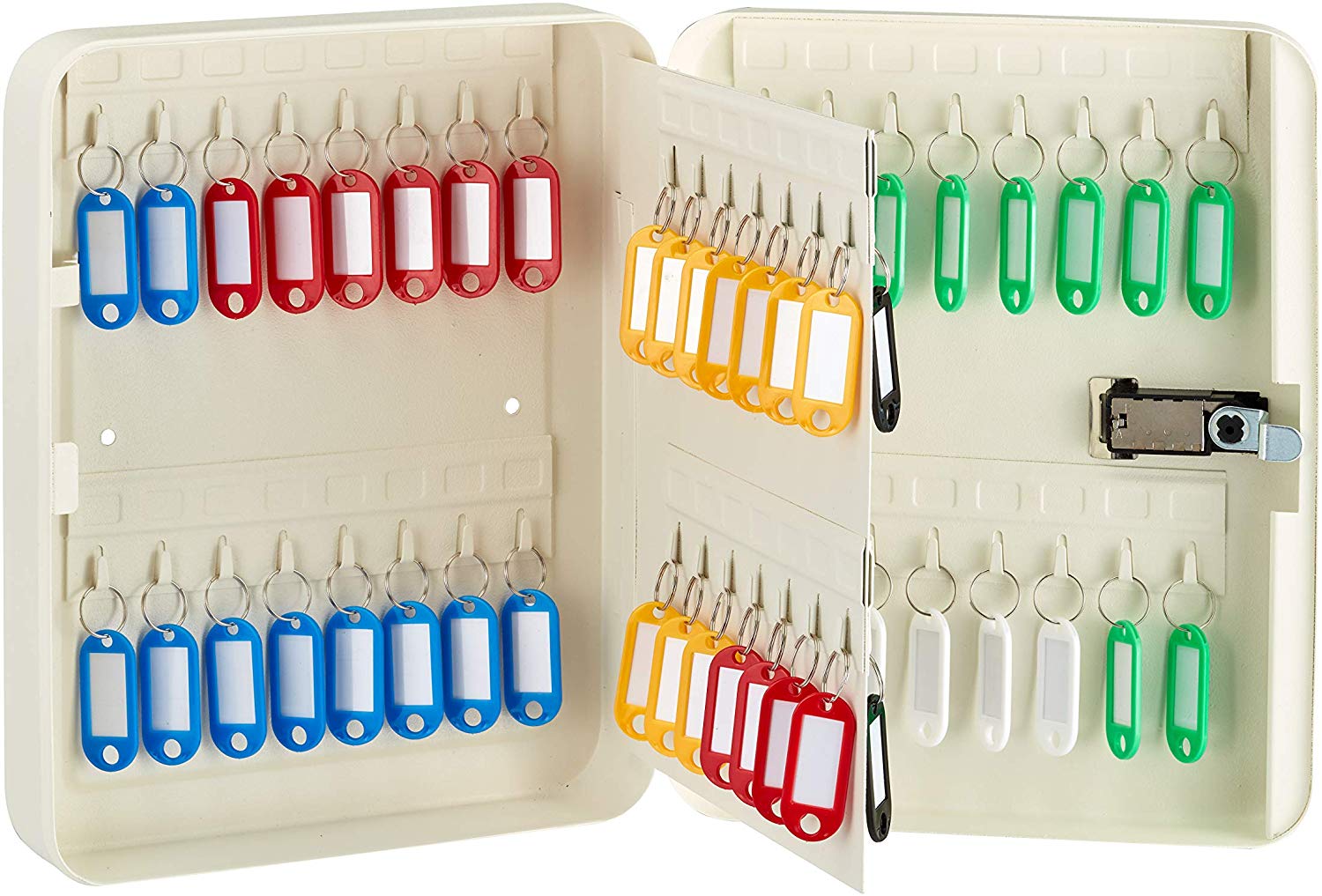 AdirOffice Wall Knob White Combination Lock 30-Key Cabinet #682-30-WHI-689-PKG