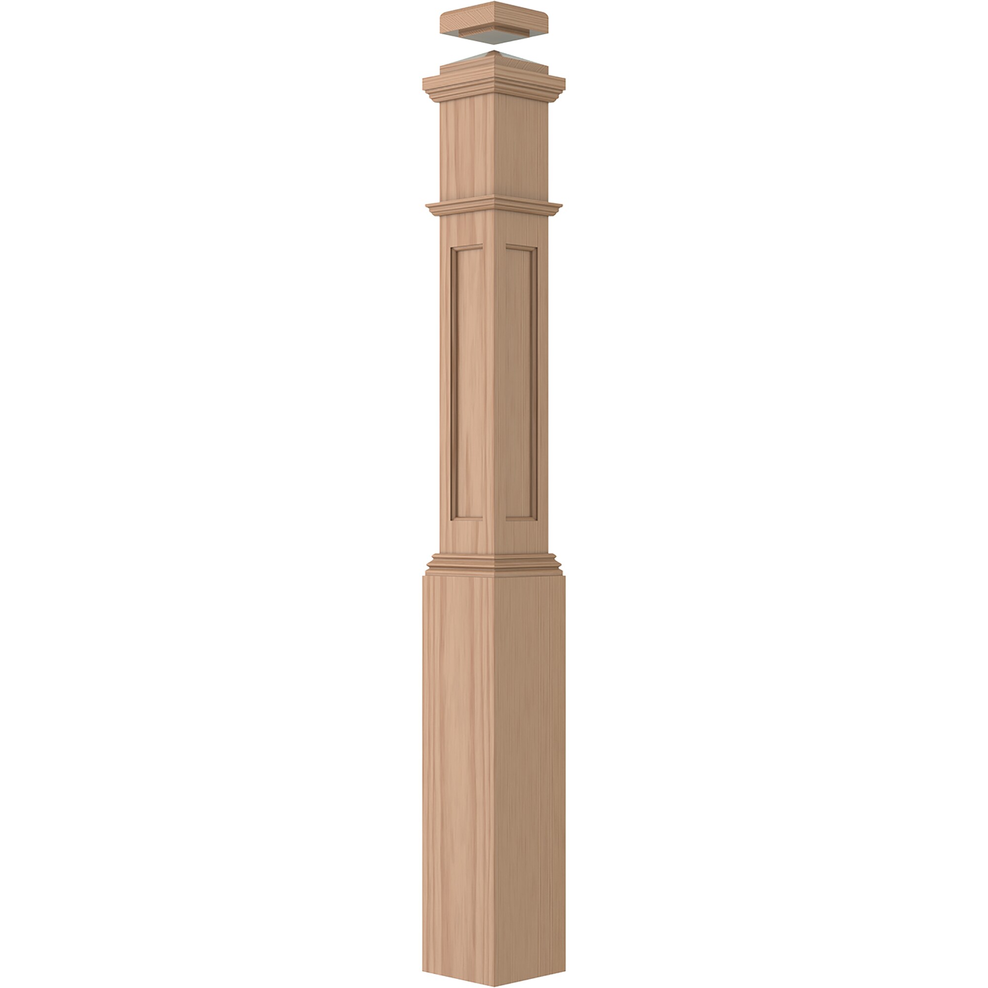 L.J. Smith Stair Systems LJRC-4091-IT-AL 6.25-in x 55-in Unfinished Alder Universal Stair Newel Post