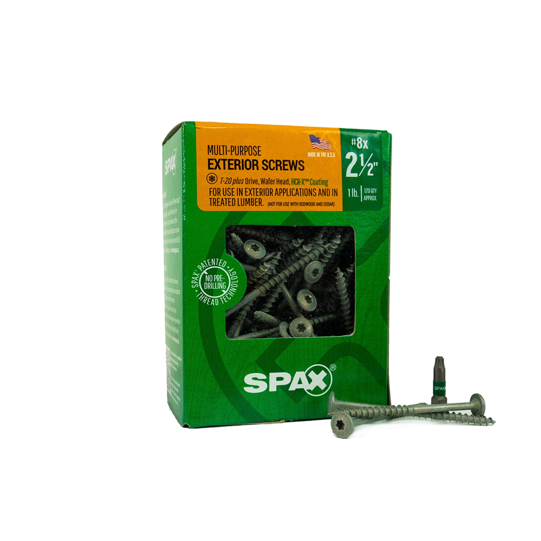 SPAX 4281670400604 Multi-Material #8 x 2-1/2-in Double-barrier Exterior Wood screws ( 124 -Per Box )