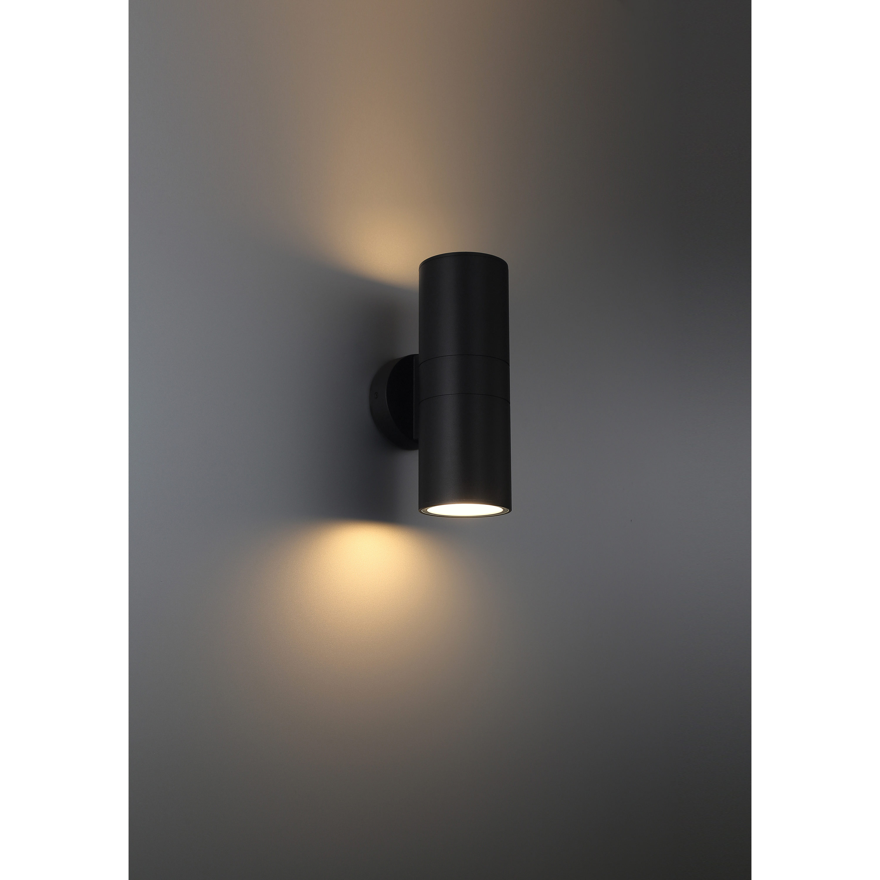 Matira Black Steel Cylinder Outdoor Wall Sconce