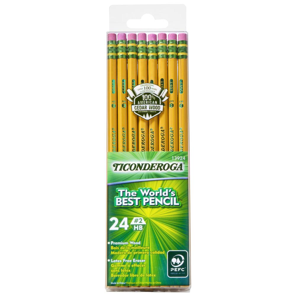 Dixon Ticonderoga No. 3 Woodcase Pencils, Yellow - 12 count