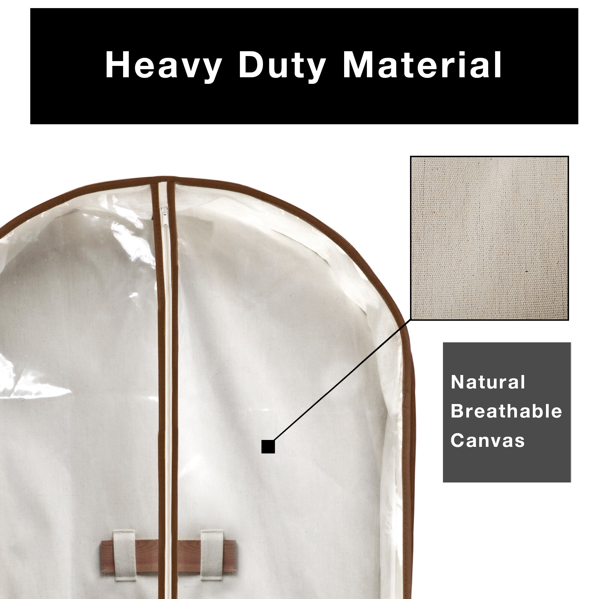 Smart Design Canvas Gusseted Garment Bag Hanger - 24 x 42 Inch