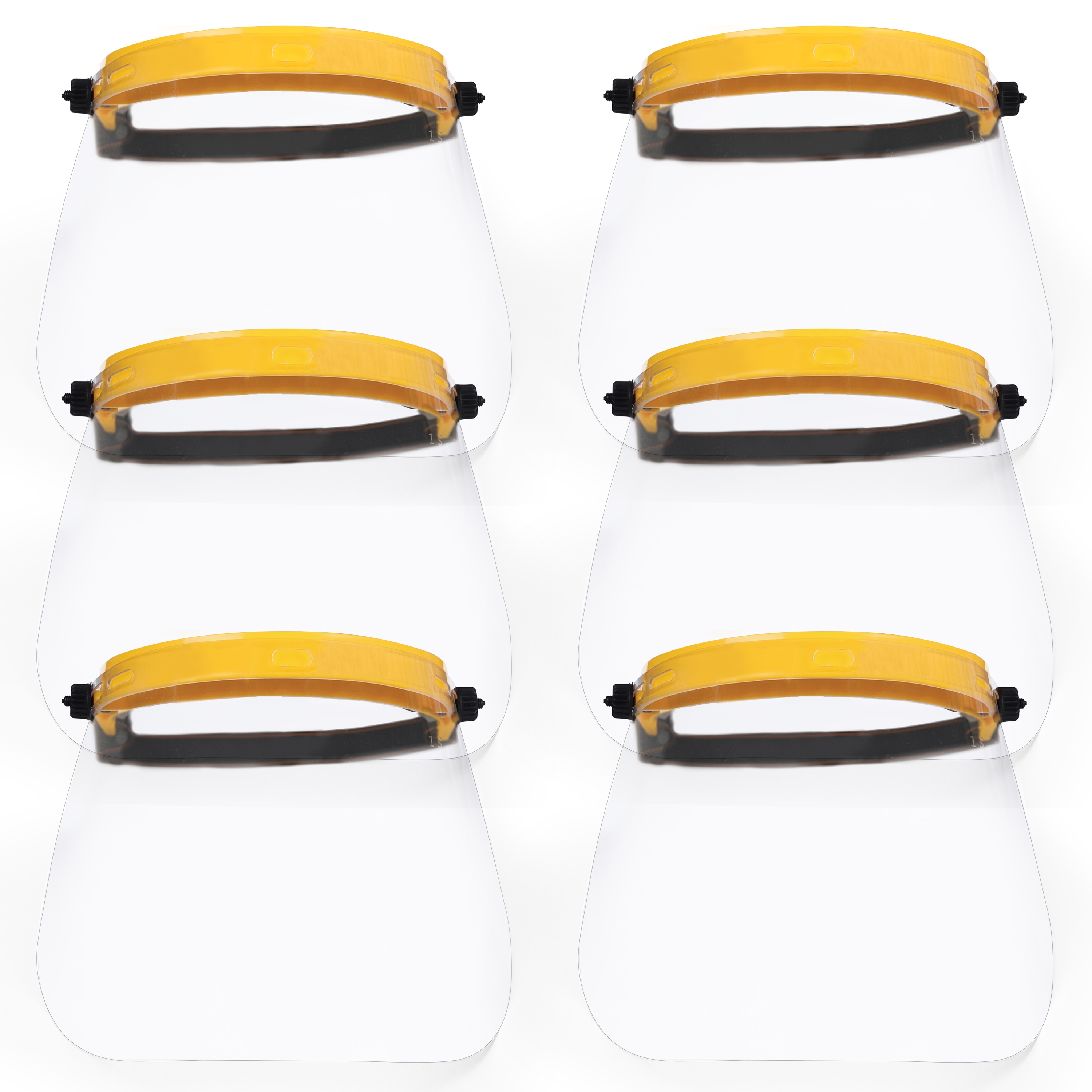 BISON LIFE BLSH-ES-SFS-6 6-Pack, Reusable Facial Protection Polycarbonate Anti-Fog Face Shield