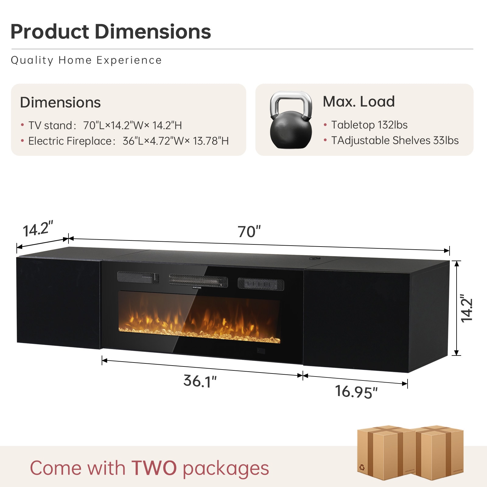 AOXUN AX-30270B Electric-Fireplaces - View #7