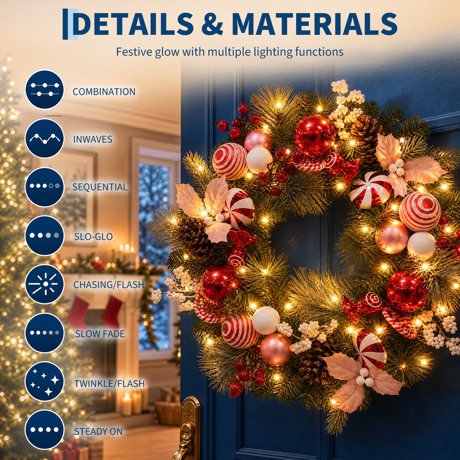 Garvee BPL-RIYLNXES0-HXY Artificial-Christmas-Wreaths - View #4