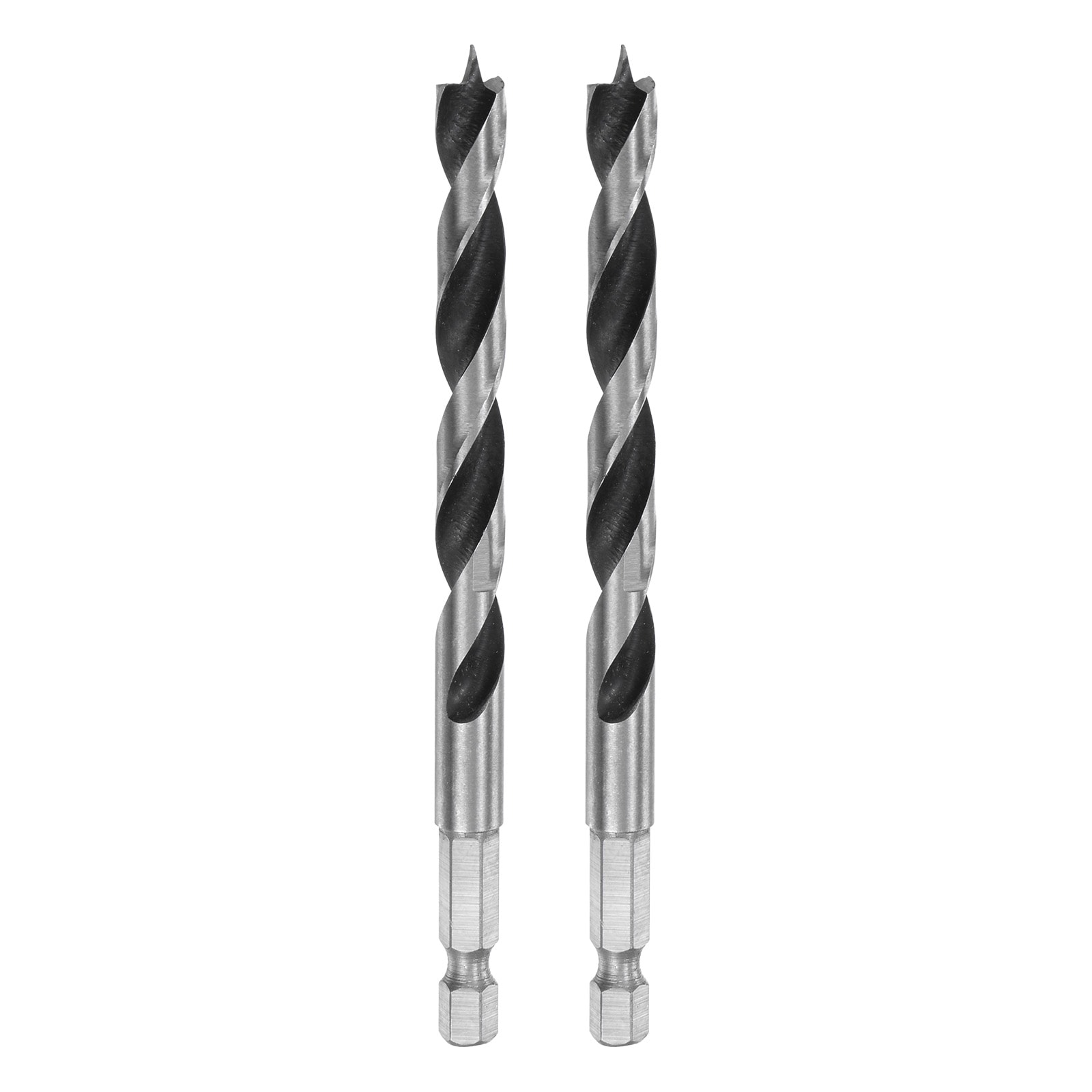 Unique Bargains 2pcs Brad Point Drill Bit 8mm 5/16 Inch Dia Bearing Steel 1/4 Inch Hex Shank Wood Drill Bits 2.8 Inch Working Length Spiral Twist Drilling Tool for Woodworking Softwood Plywood Plastic #S26030900UX4399